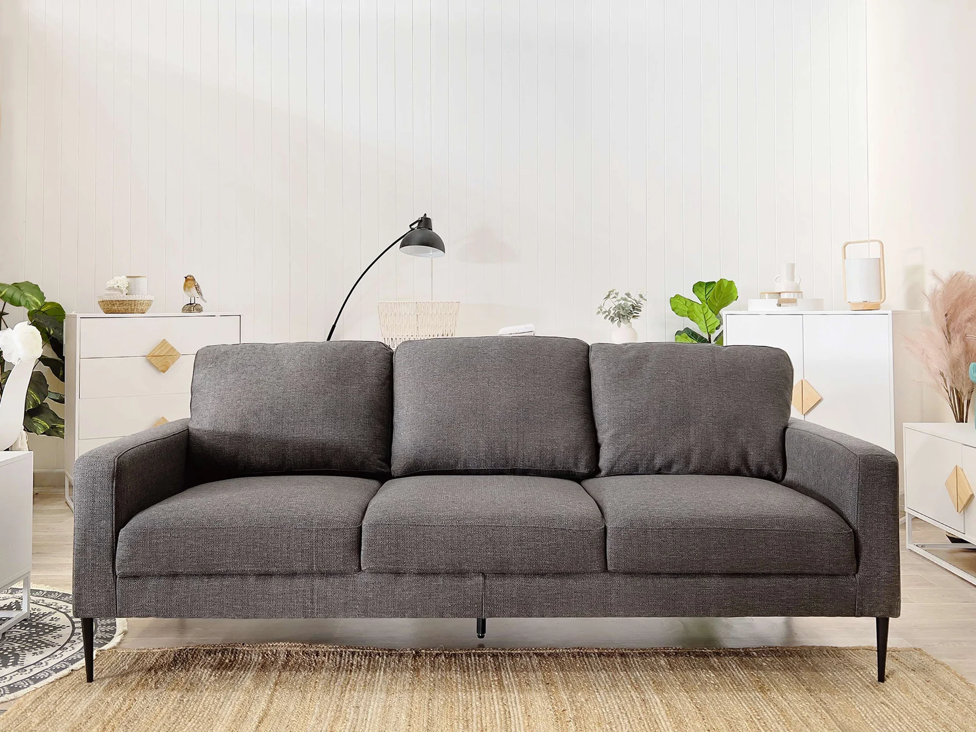 Toronto 3 Seater Sofa - Dark Grey - Image 3