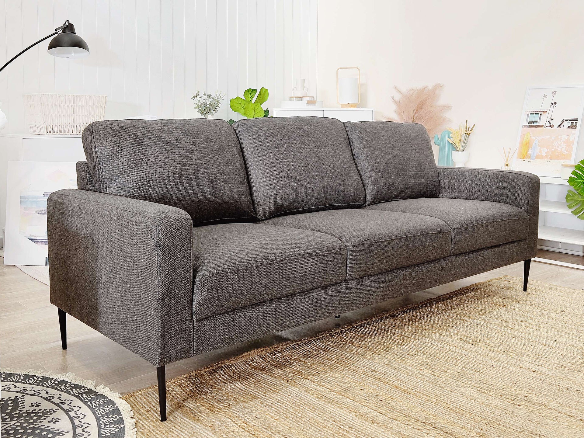 Toronto 3 Seater Sofa - Dark Grey - Image 4