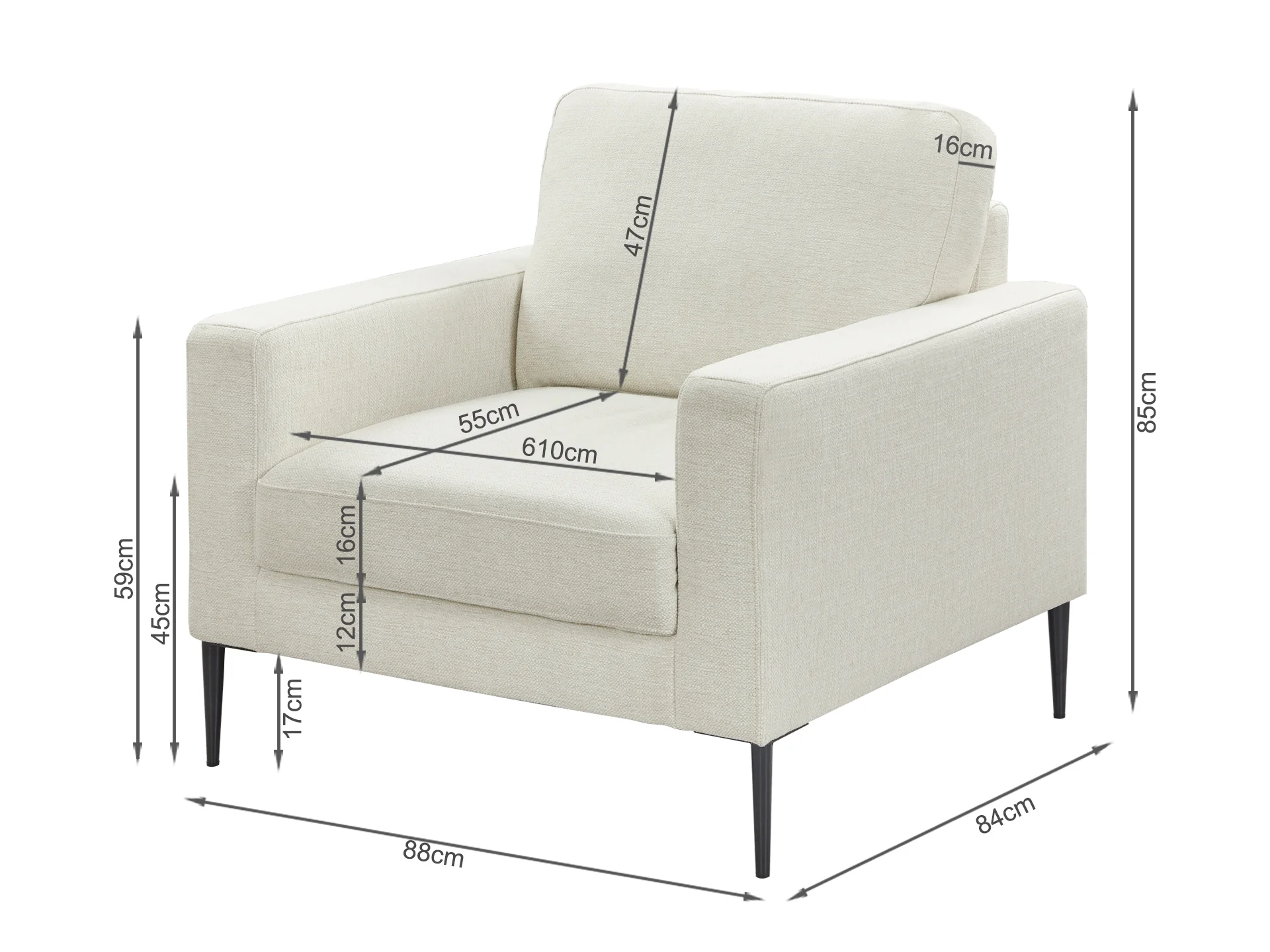 Toronto Occasional Chair - Beige - Image 7