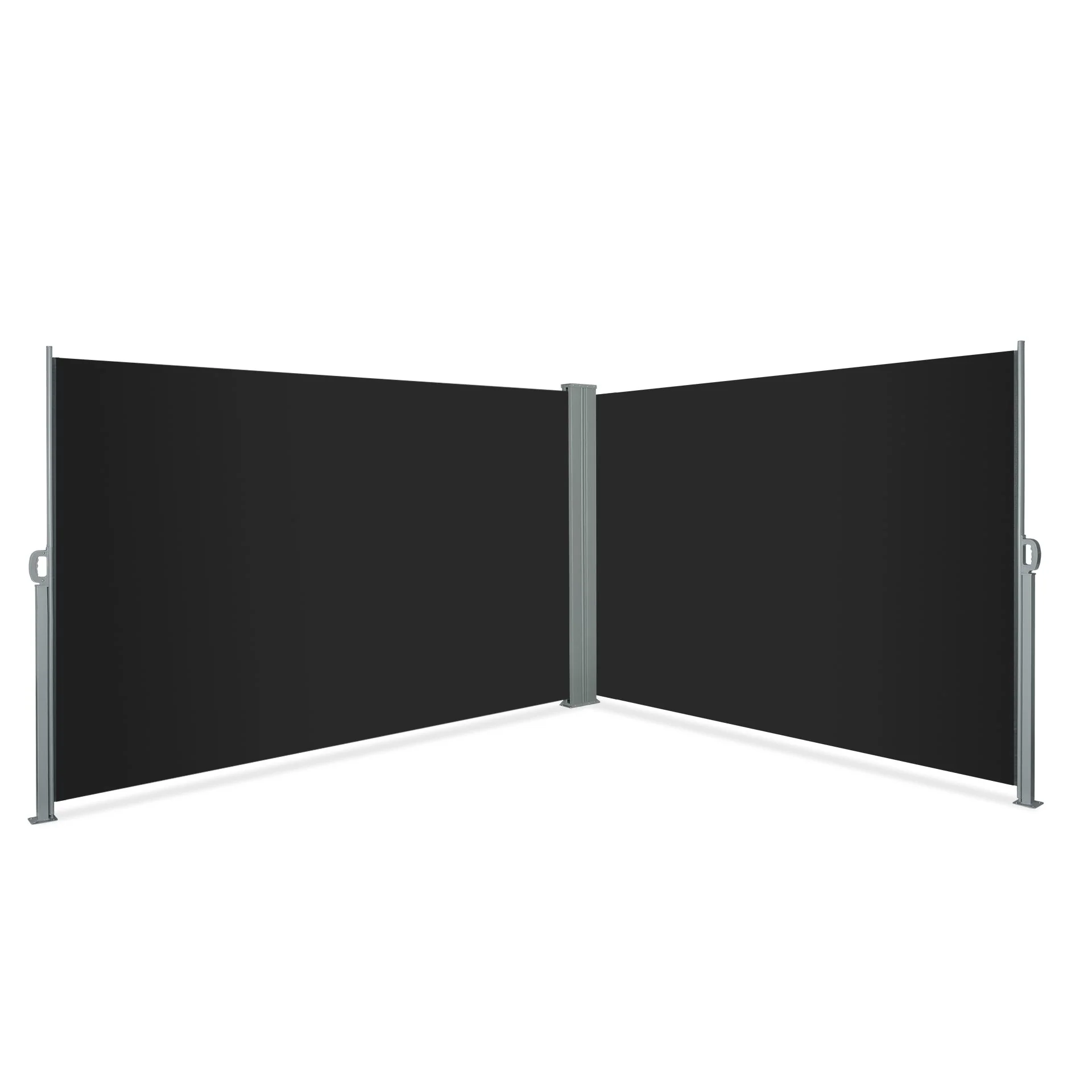 Toughout 1.8m x 3m Double Retractable Side Awning Screen Shade - Black - Image 2
