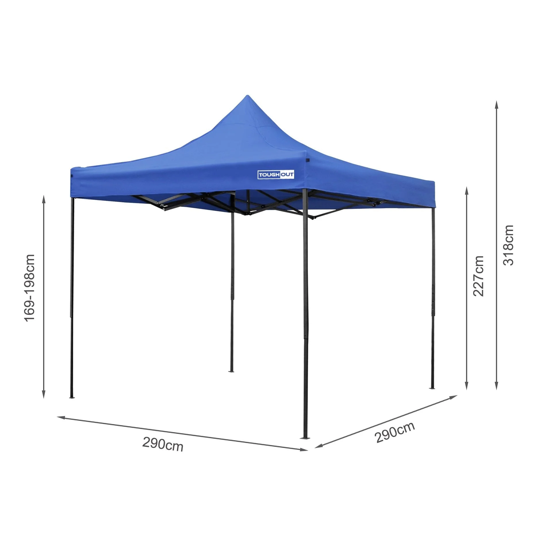 Toughout Breeze Gazebo 3 x 3m - Blue - Image 14