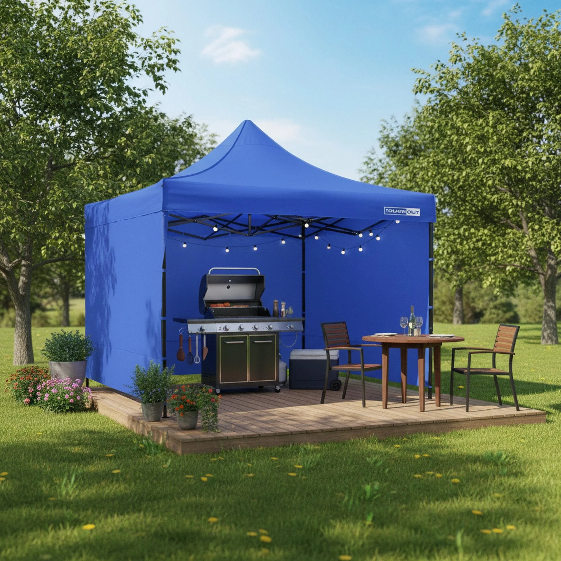 Toughout Breeze Gazebo 3 x 3m - Blue - Image 3