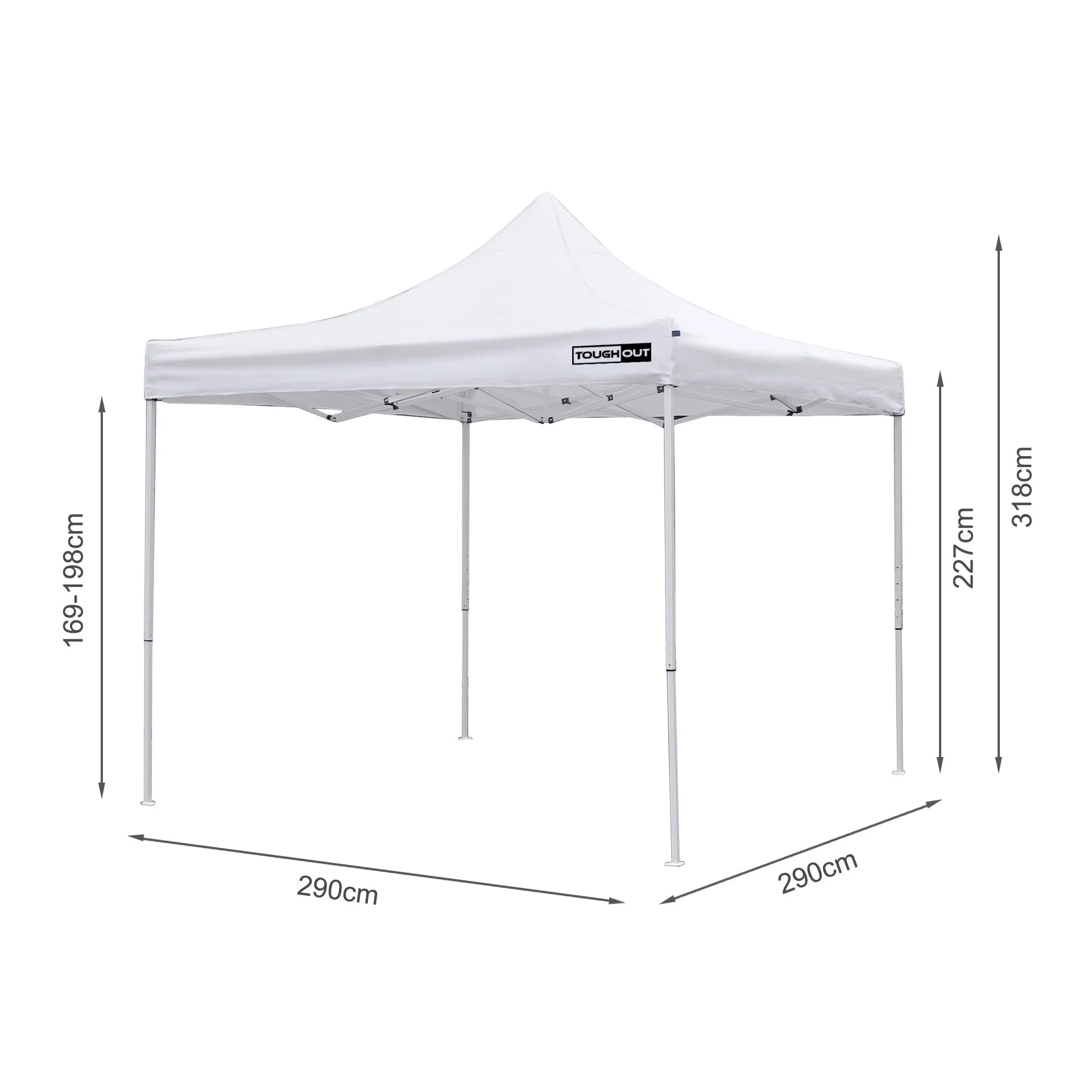 Toughout Breeze Gazebo 3 x 3m - White - Image 15