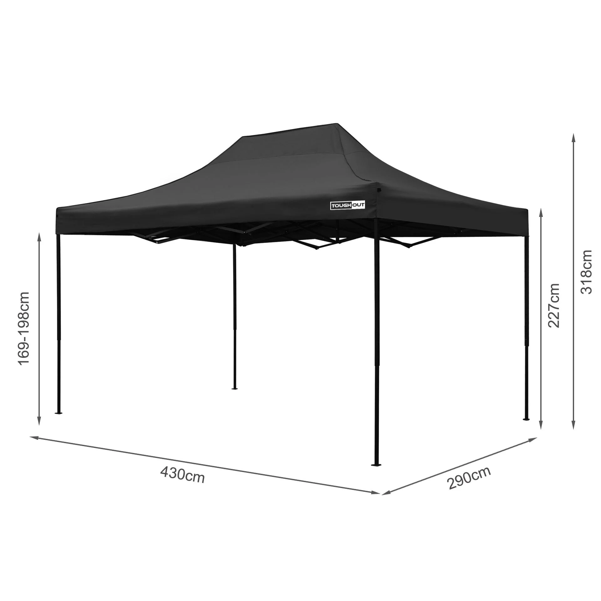Toughout Breeze Gazebo 3 x 4.5m - Black - Image 13