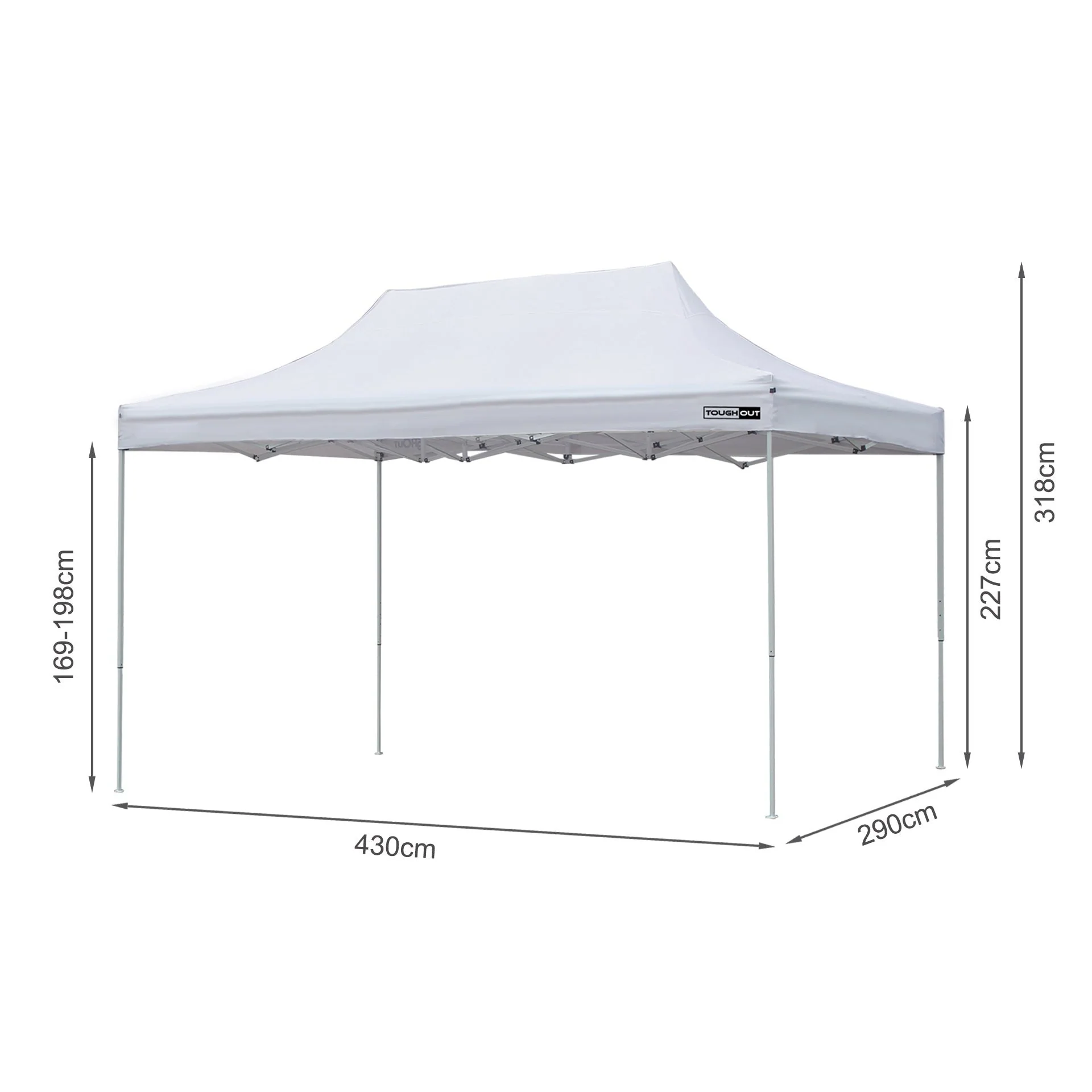 Toughout Breeze Gazebo 3 x 4.5m - White - Image 14