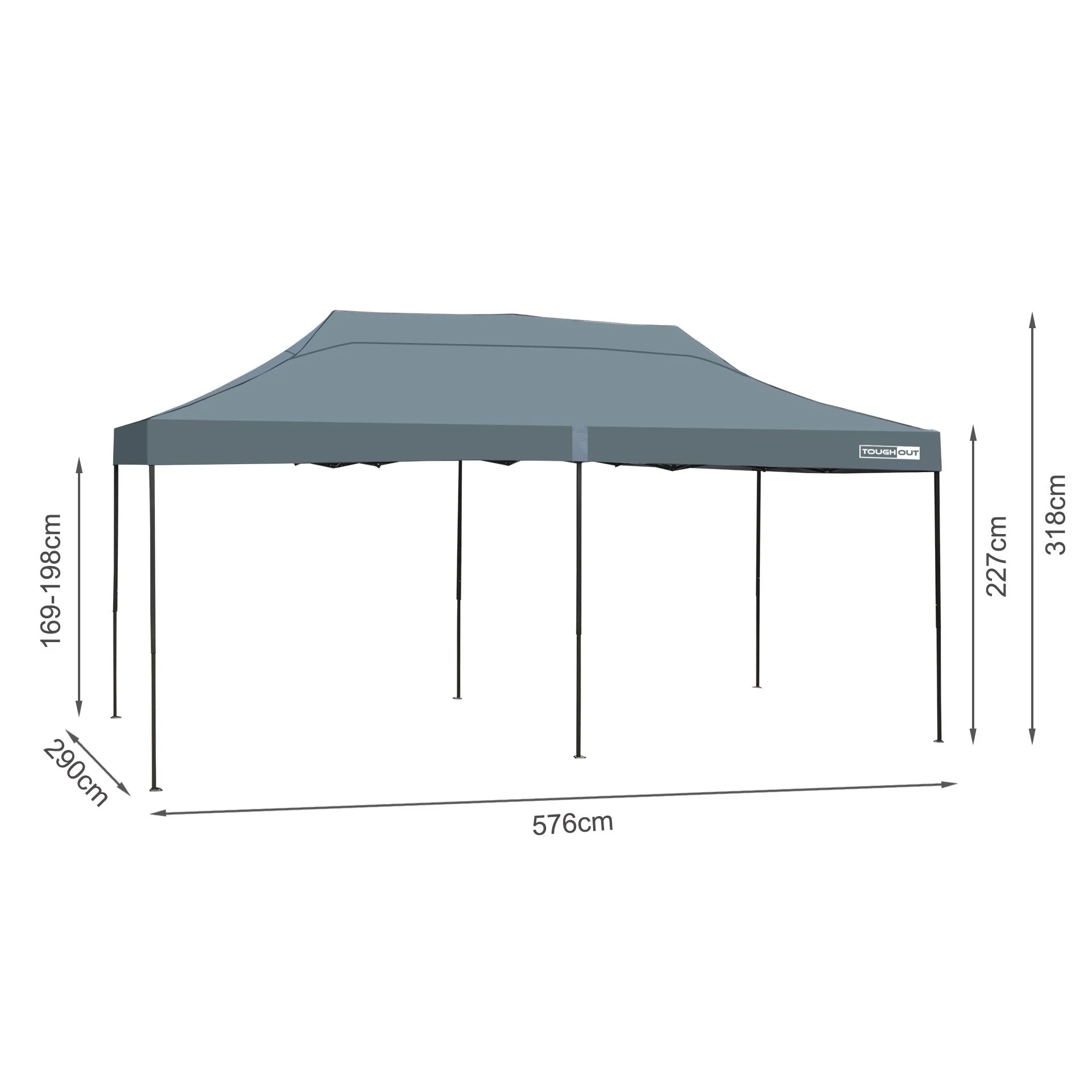 Toughout Breeze Gazebo 3 x 6m - Grey - Image 10