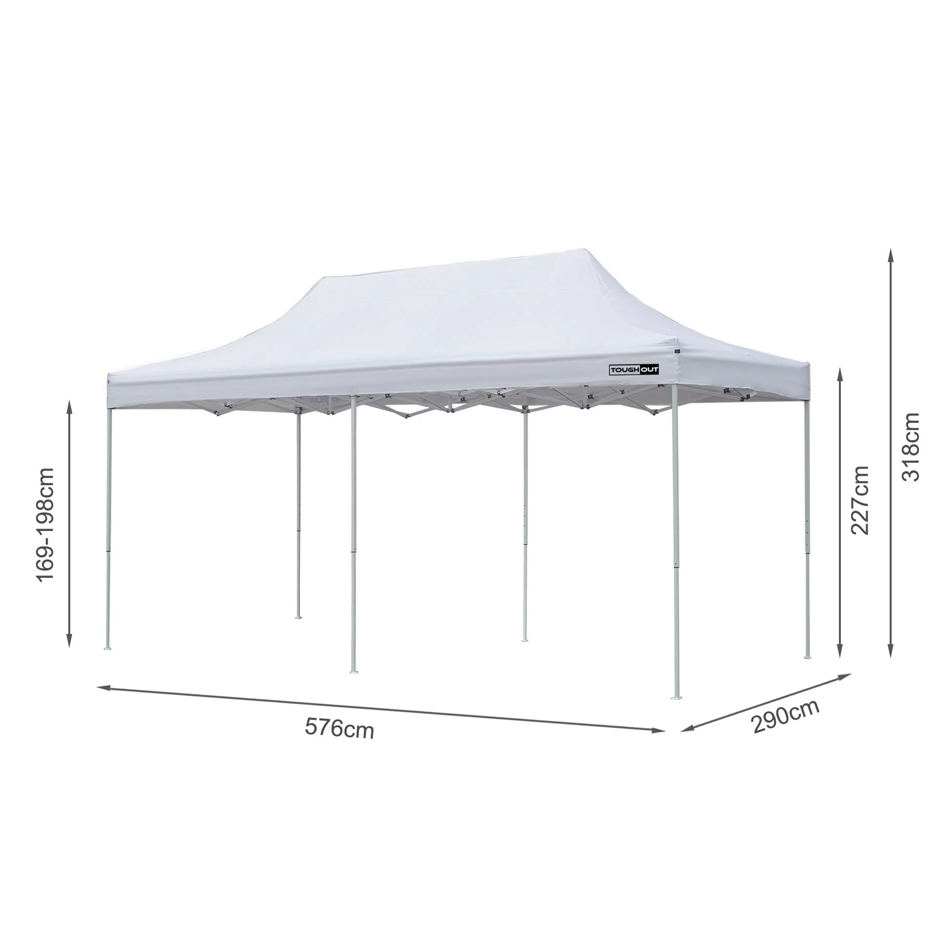 Toughout Breeze Gazebo 3 x 6m - White - Image 12