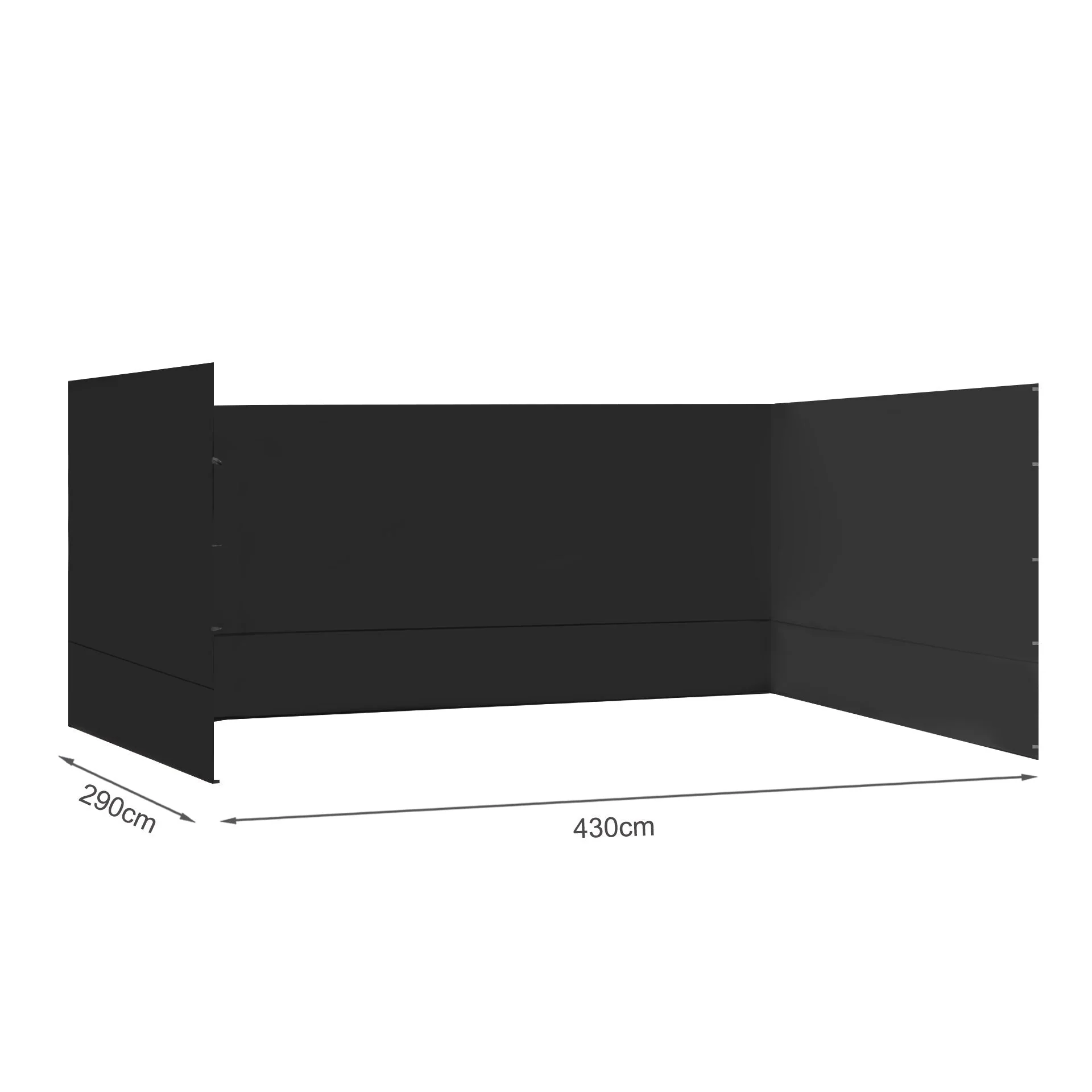 Toughout Breeze Gazebo Side Wall 3x4.5m - Black - Image 5