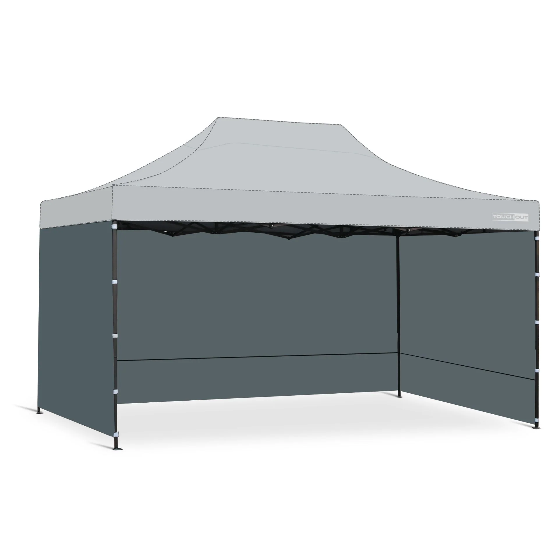 Toughout Breeze Gazebo Side Wall 3x4.5m - Grey - Image 2