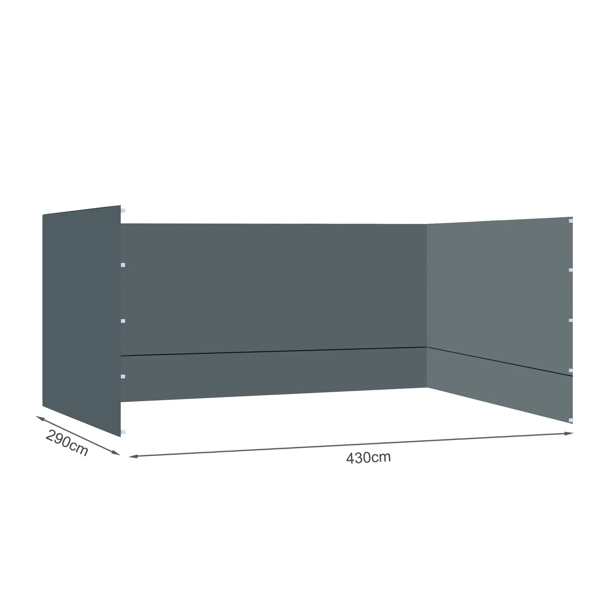 Toughout Breeze Gazebo Side Wall 3x4.5m - Grey - Image 5
