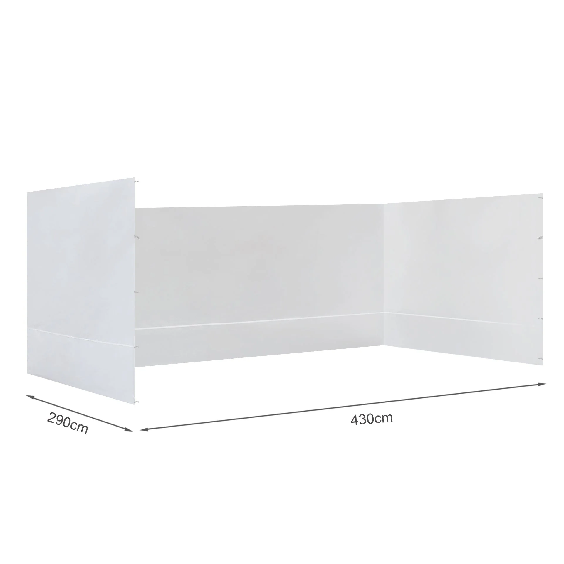 Toughout Breeze Gazebo Side Wall 3x4.5m - White - Image 4