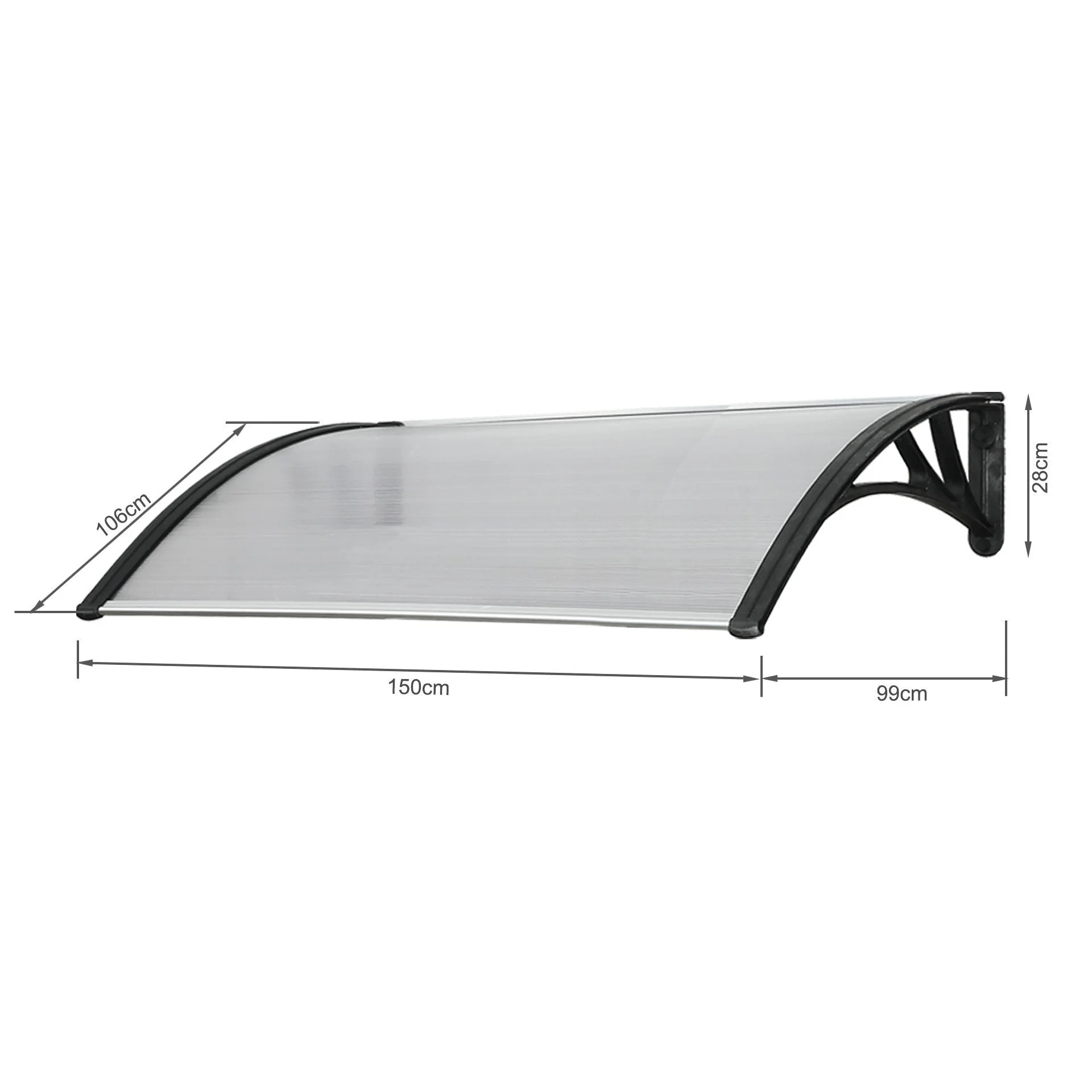 Toughout Canopy Awning Door Window Awning 1.5m x 1m - Image 11