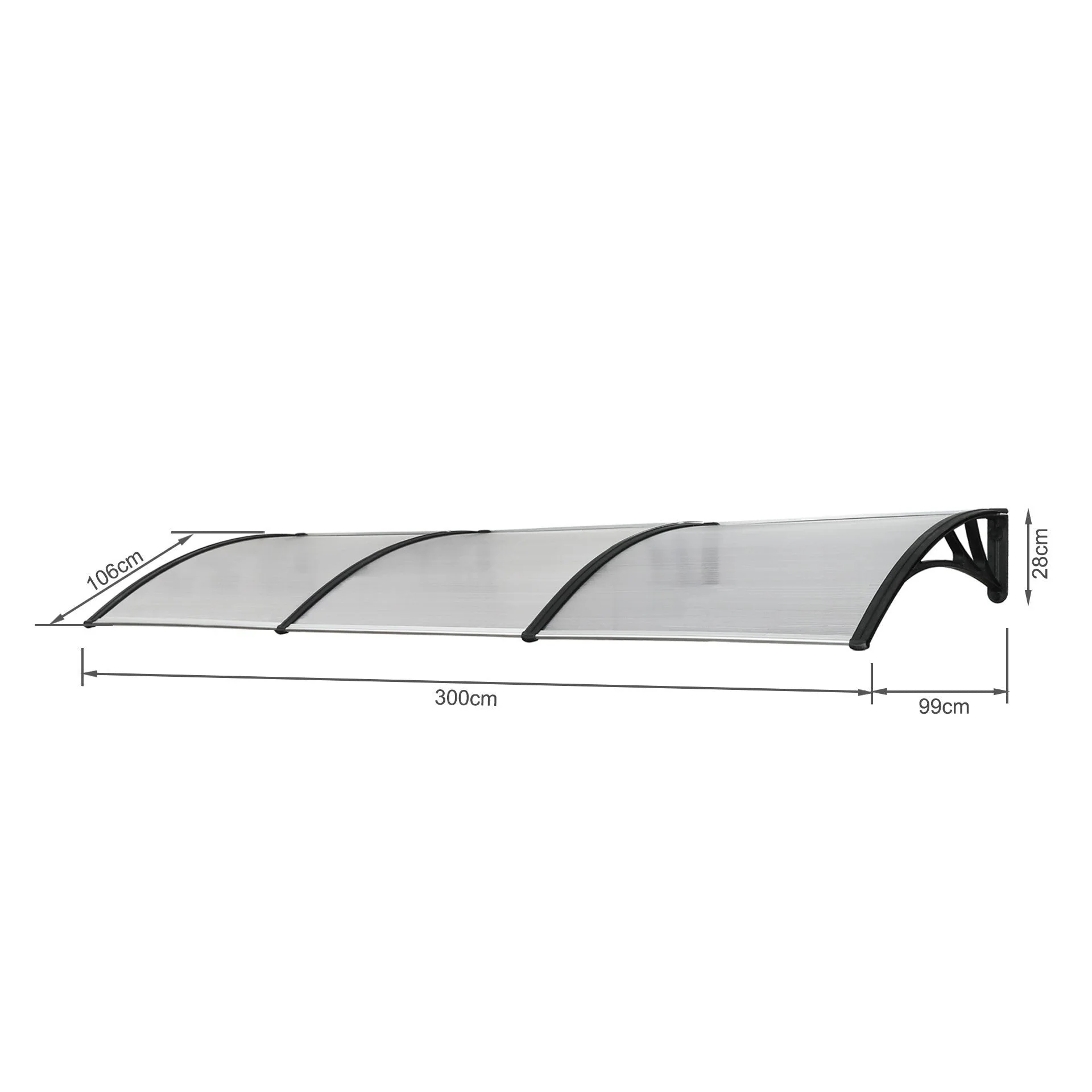 Toughout Canopy Awning Door Window Awning 3m x 1m - Image 12