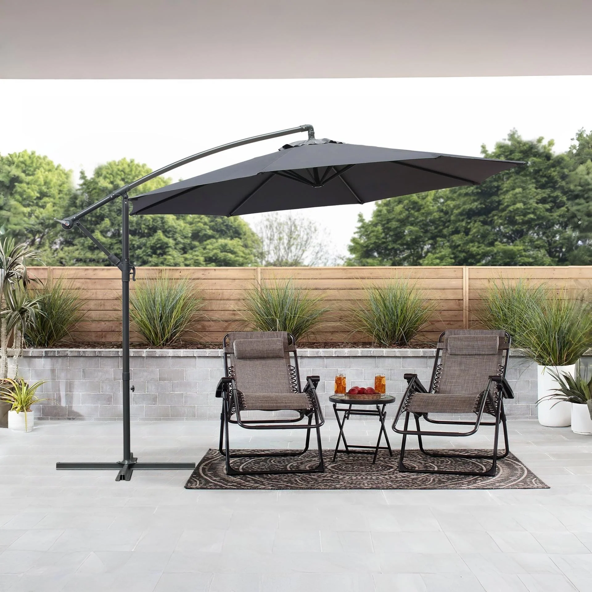 Toughout Kauri Outdoor Cantilever Umbrella 3m - Grey - Image 4