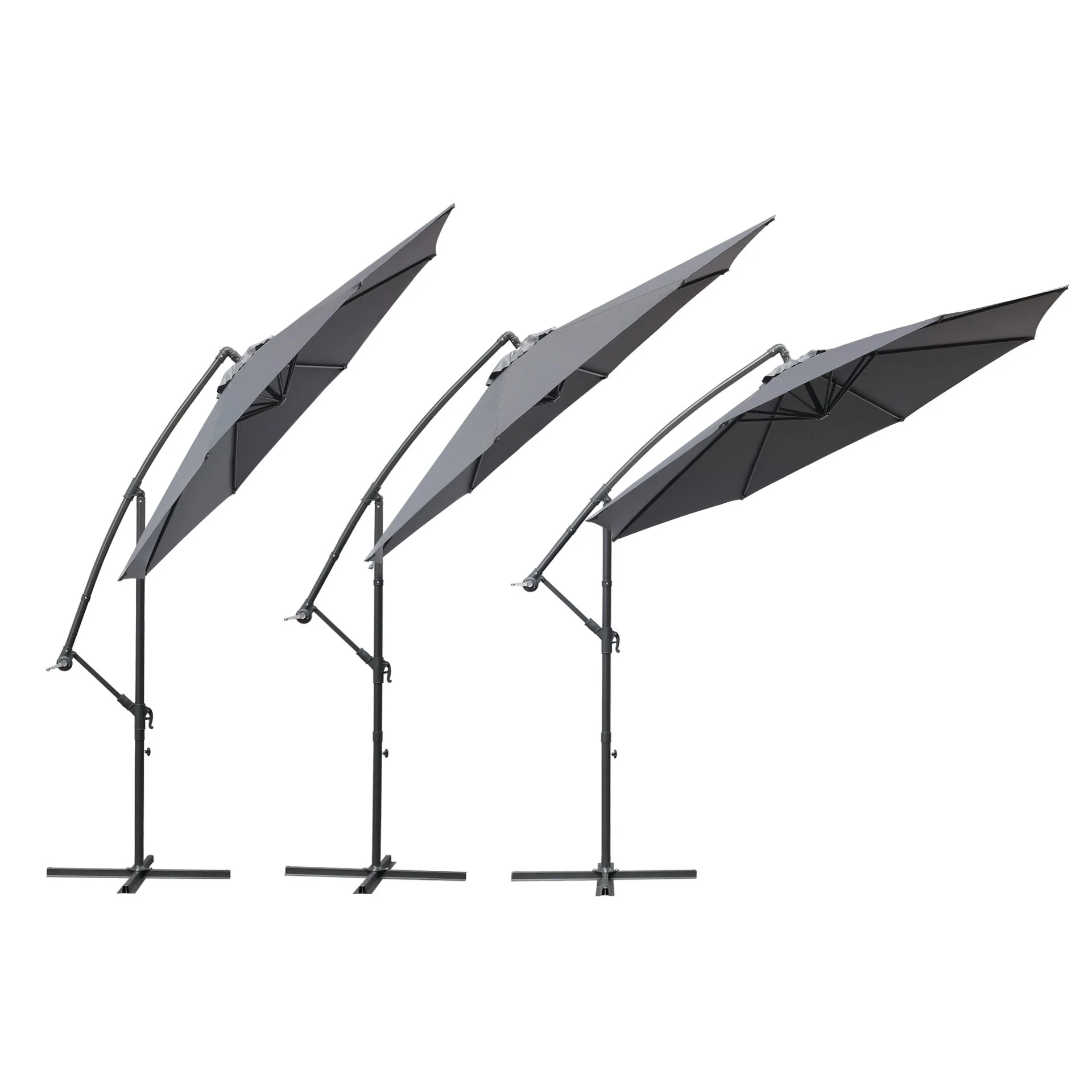 Toughout Kauri Outdoor Cantilever Umbrella 3m - Grey - Image 6