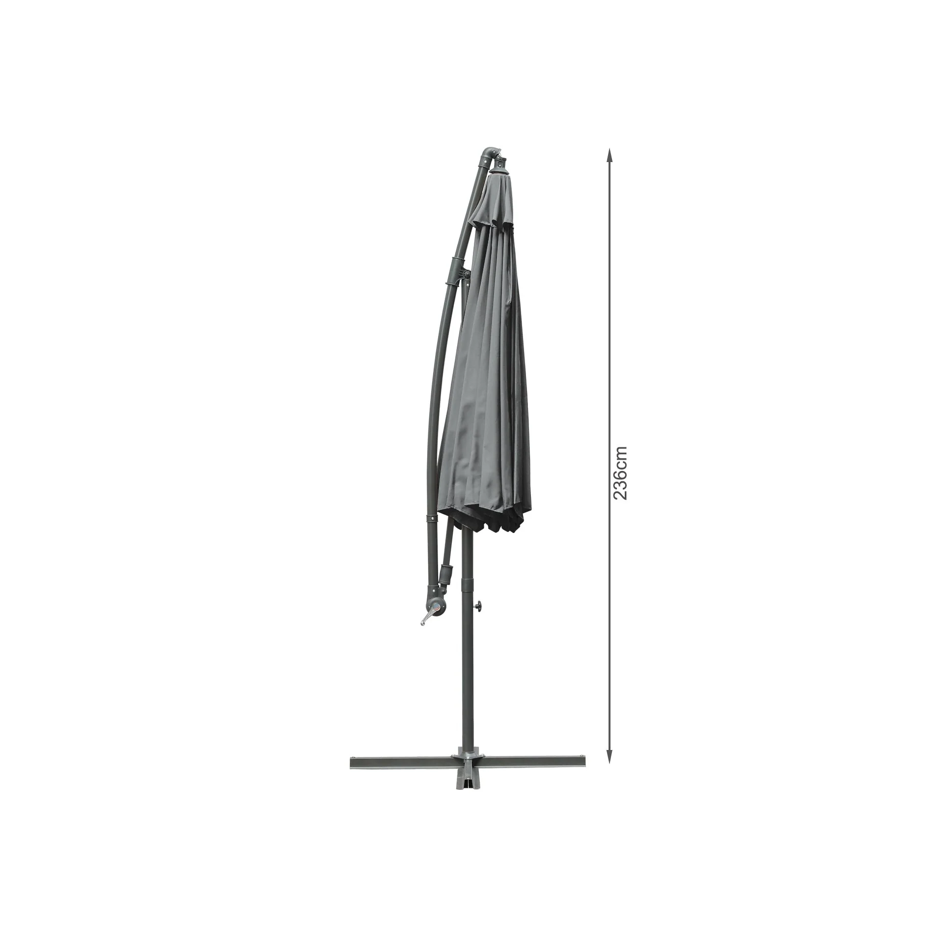 Toughout Kauri Outdoor Cantilever Umbrella 3m - Grey - Image 9