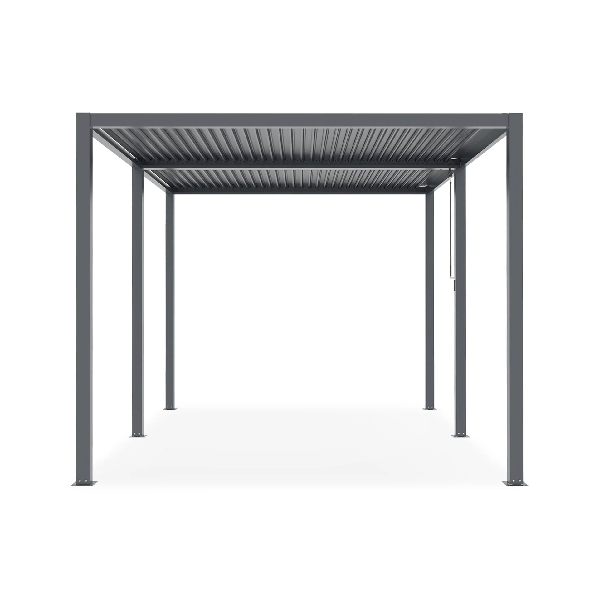 Toughout Manual Louvre Roof Aluminium Pergola 4m x 3m - Charcoal Grey - Image 10