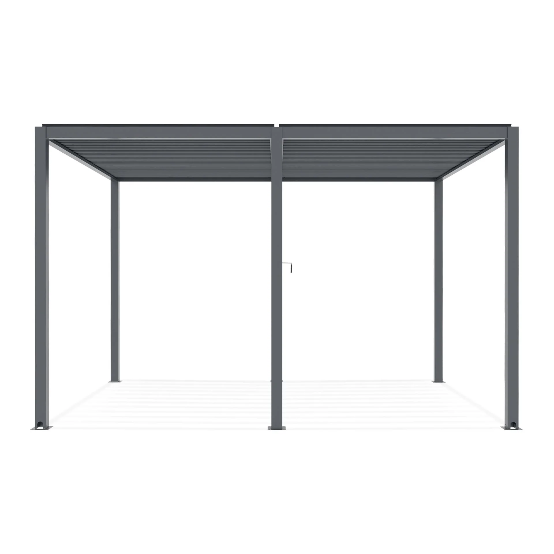 Toughout Manual Louvre Roof Aluminium Pergola 4m x 3m - Charcoal Grey - Image 11
