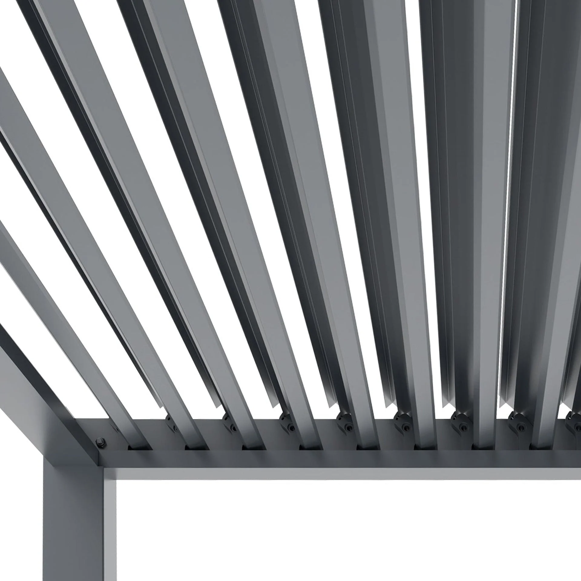 Toughout Manual Louvre Roof Aluminium Pergola 4m x 3m - Charcoal Grey - Image 14