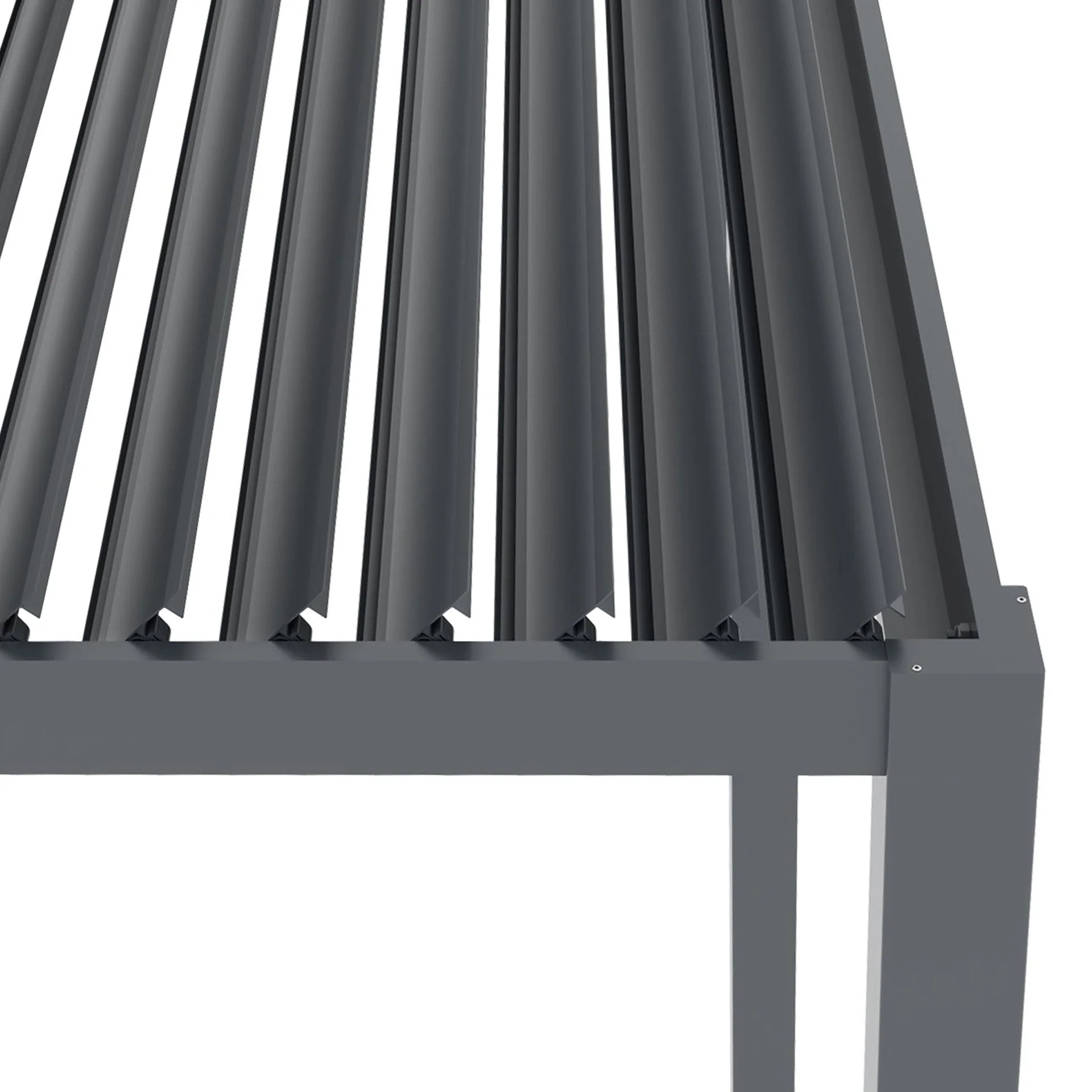 Toughout Manual Louvre Roof Aluminium Pergola 4m x 3m - Charcoal Grey - Image 15