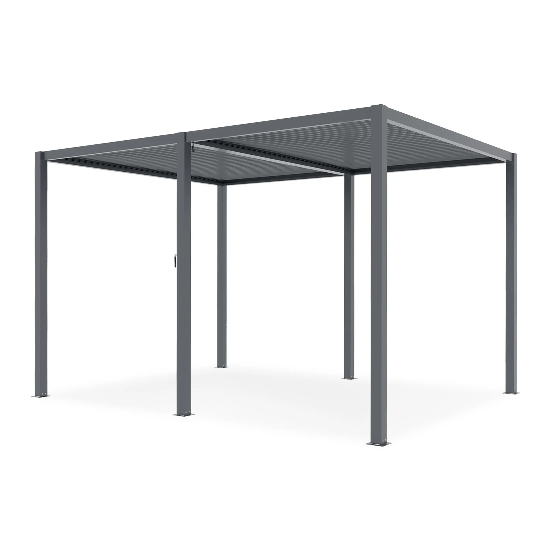 Toughout Manual Louvre Roof Aluminium Pergola 4m x 3m - Charcoal Grey - Image 9