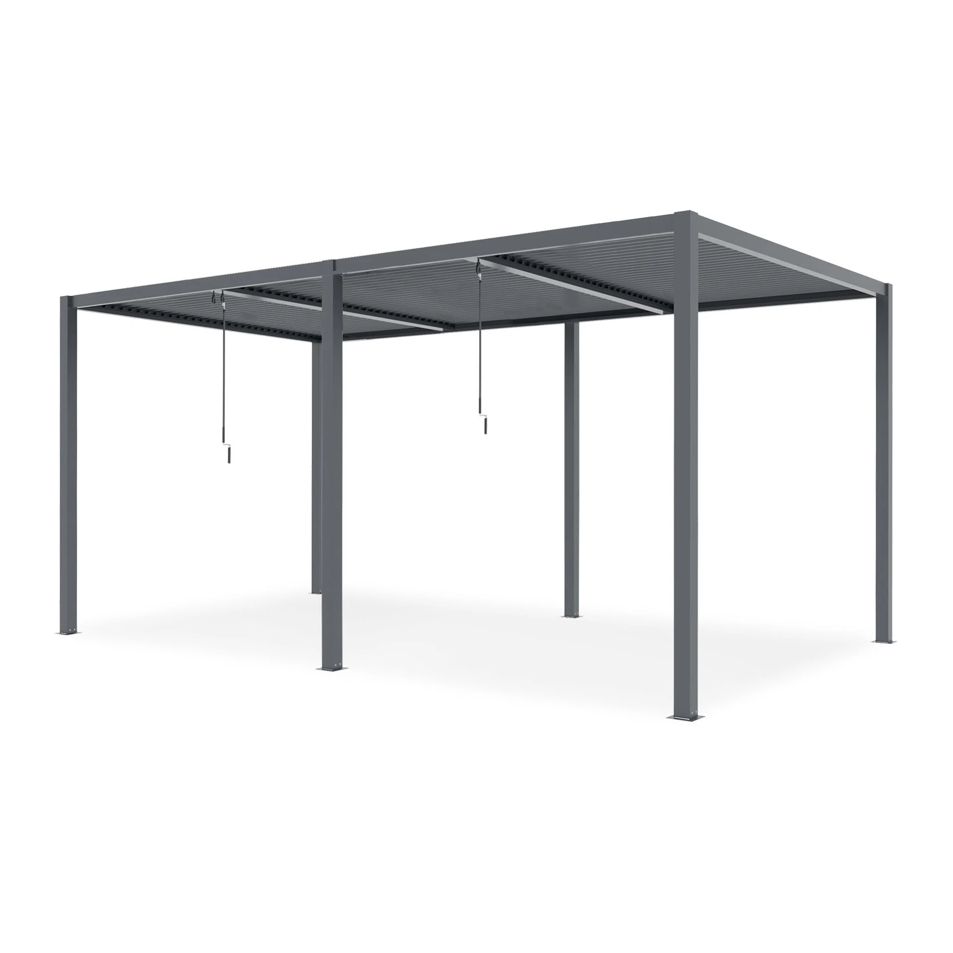 Toughout Manual Louvre Roof Aluminium Pergola 6m x 3m - Charcoal Grey - Image 11