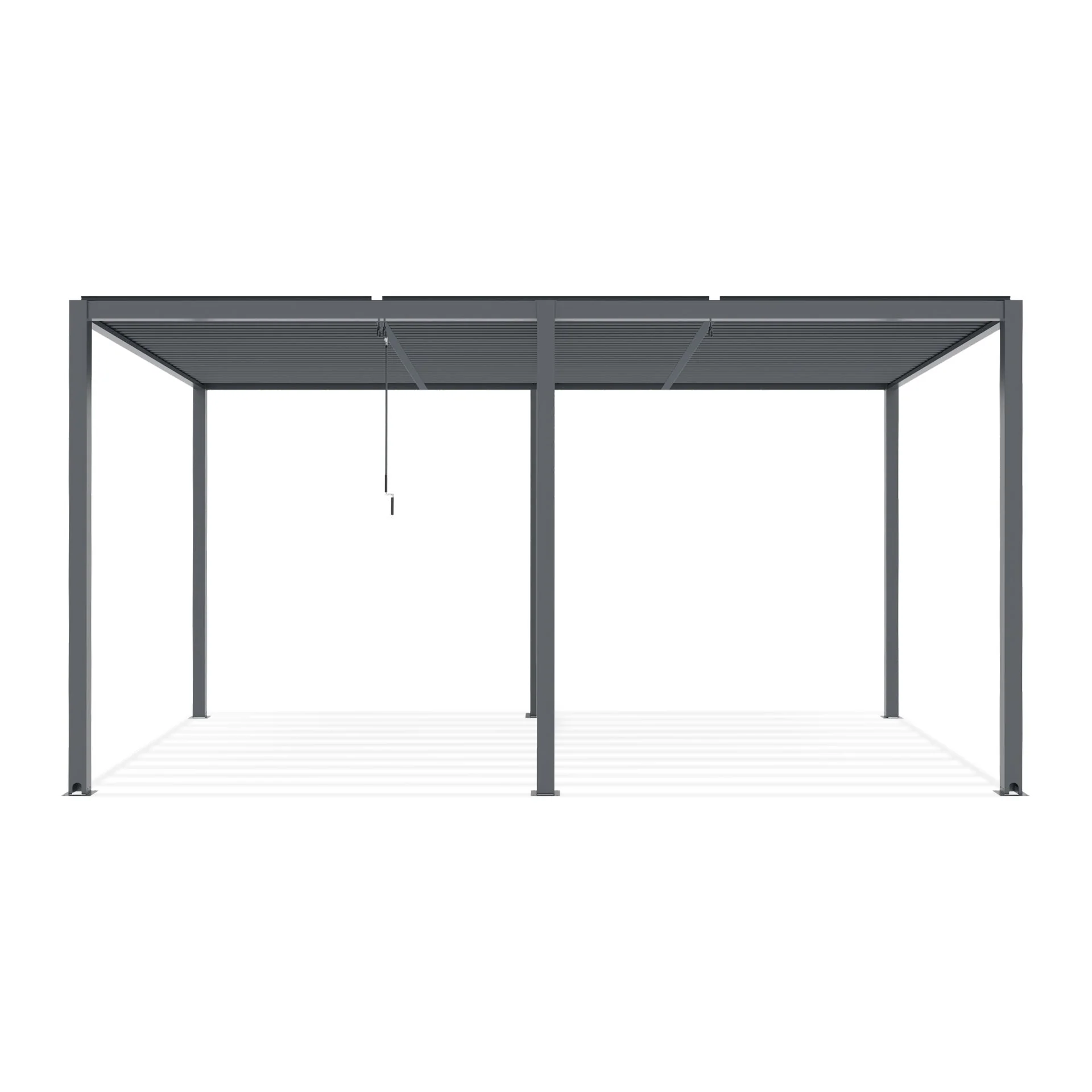 Toughout Manual Louvre Roof Aluminium Pergola 6m x 3m - Charcoal Grey - Image 12