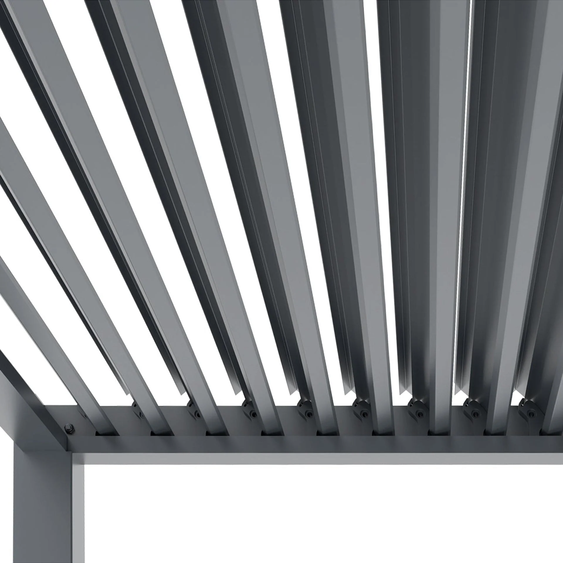 Toughout Manual Louvre Roof Aluminium Pergola 6m x 3m - Charcoal Grey - Image 16