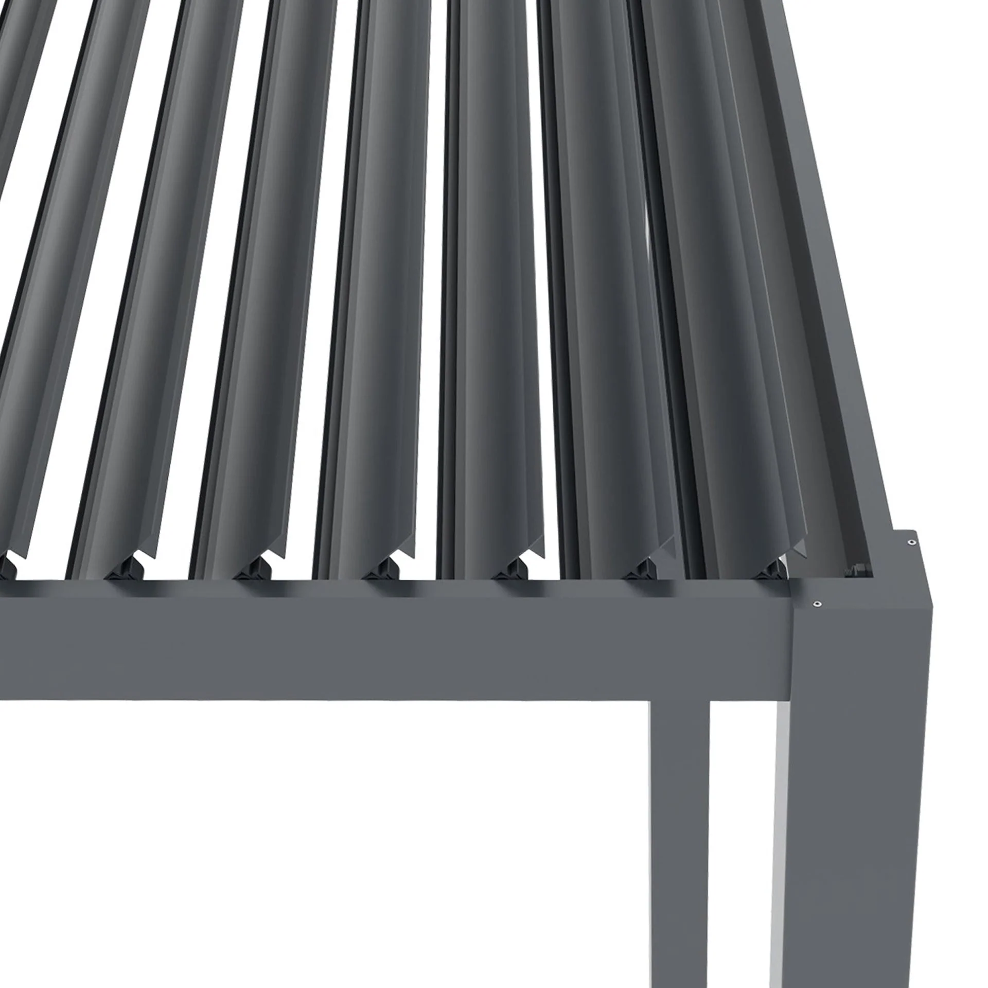 Toughout Manual Louvre Roof Aluminium Pergola 6m x 3m - Charcoal Grey - Image 17