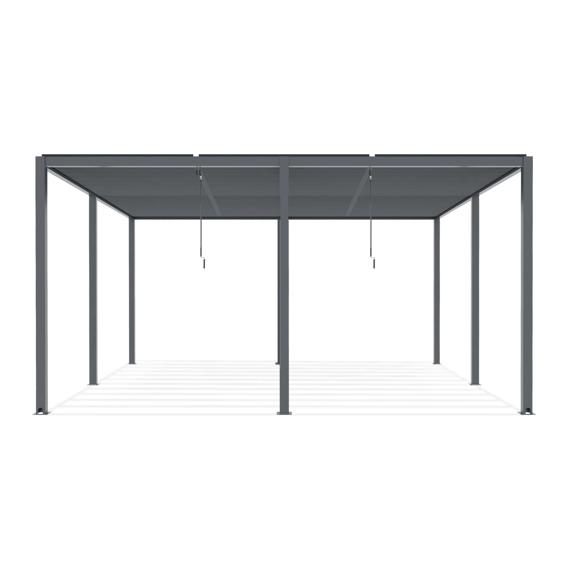 Toughout Manual Louvre Roof Aluminium Pergola 6m x 4m - Charcoal Grey - Image 10