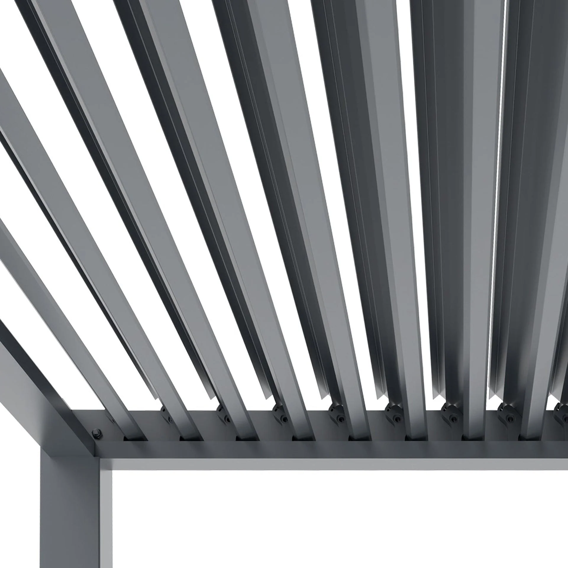 Toughout Manual Louvre Roof Aluminium Pergola 6m x 4m - Charcoal Grey - Image 13