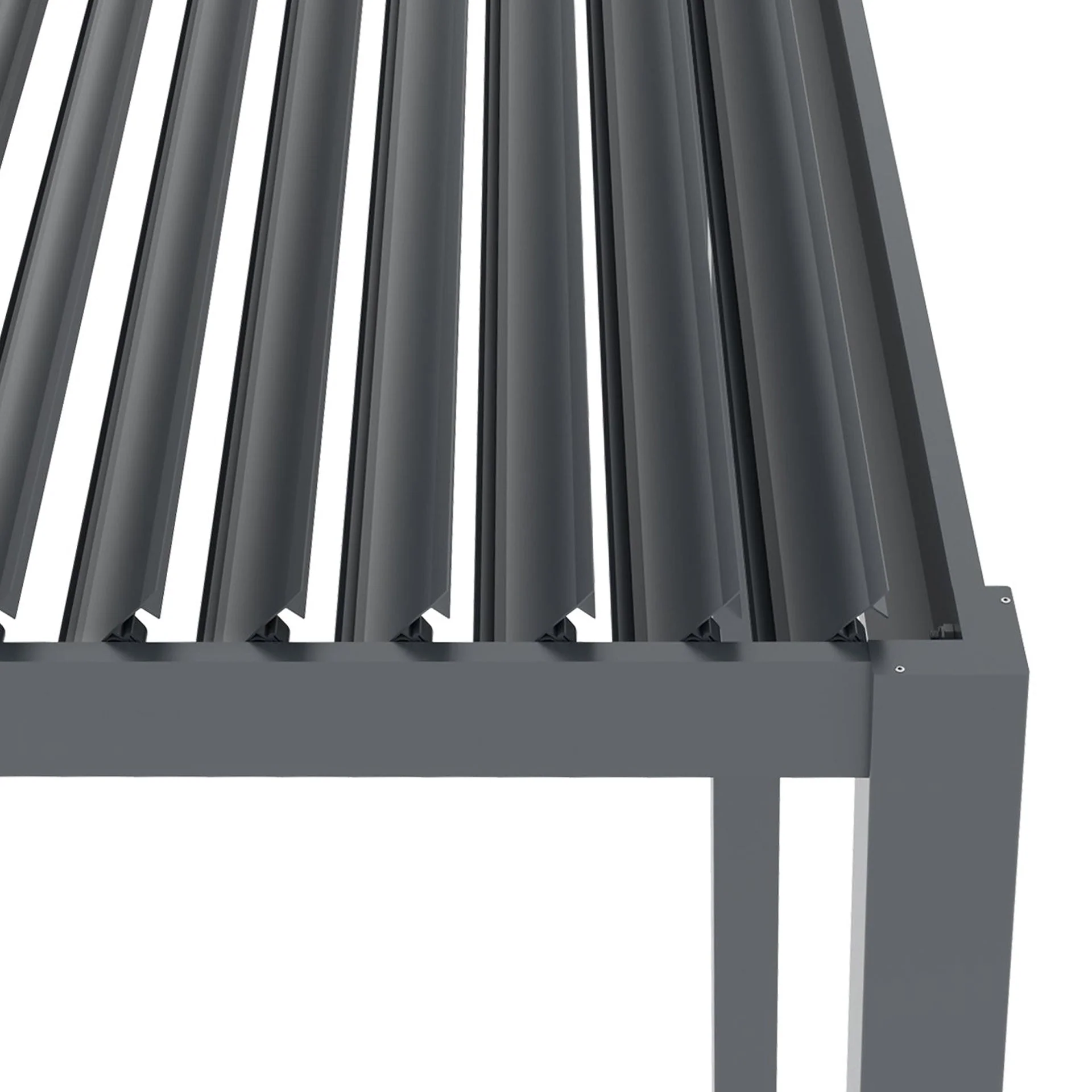 Toughout Manual Louvre Roof Aluminium Pergola 6m x 4m - Charcoal Grey - Image 14