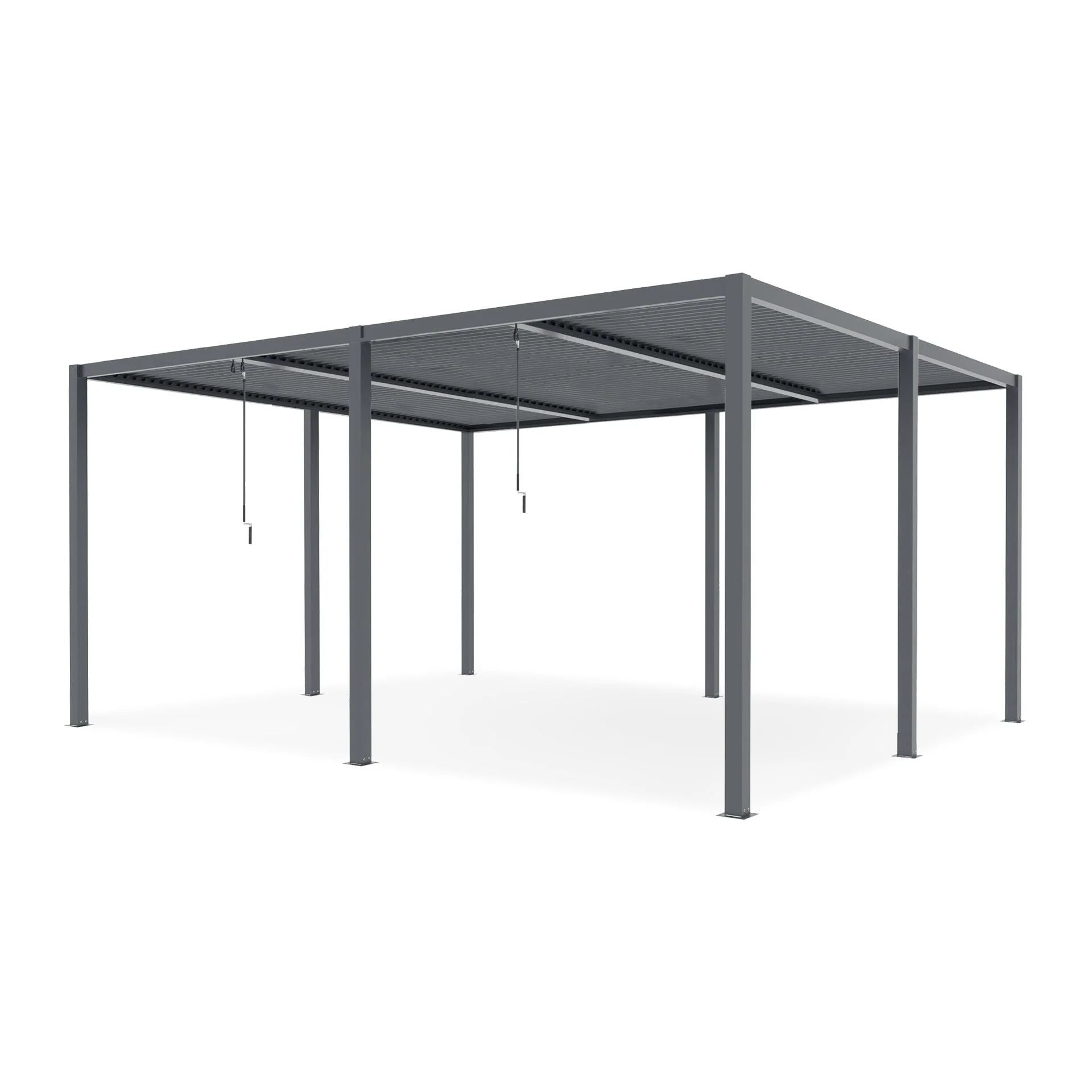 Toughout Manual Louvre Roof Aluminium Pergola 6m x 4m - Charcoal Grey - Image 9