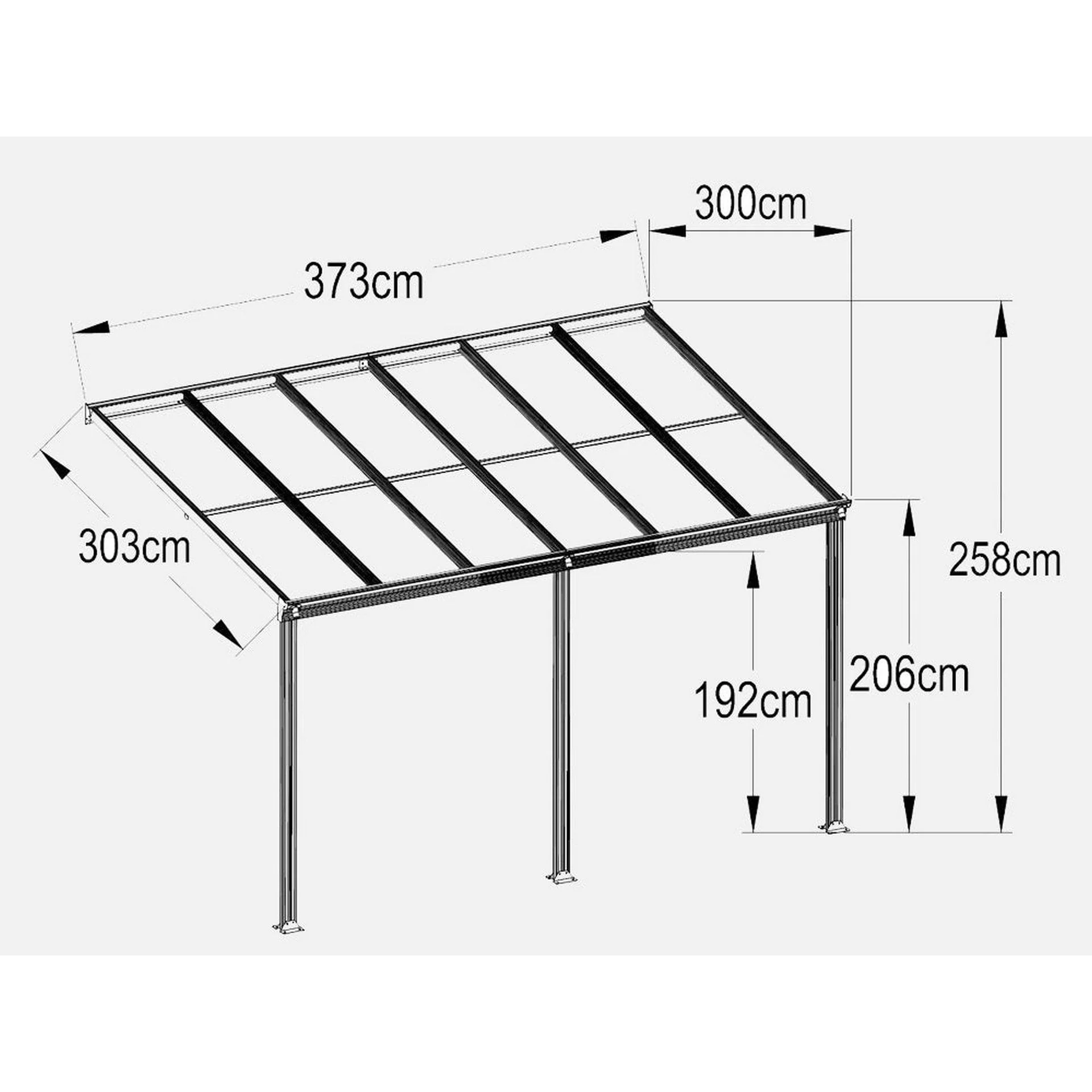 Toughout Patio Canopy Roof 3.7m x 3m - Image 16