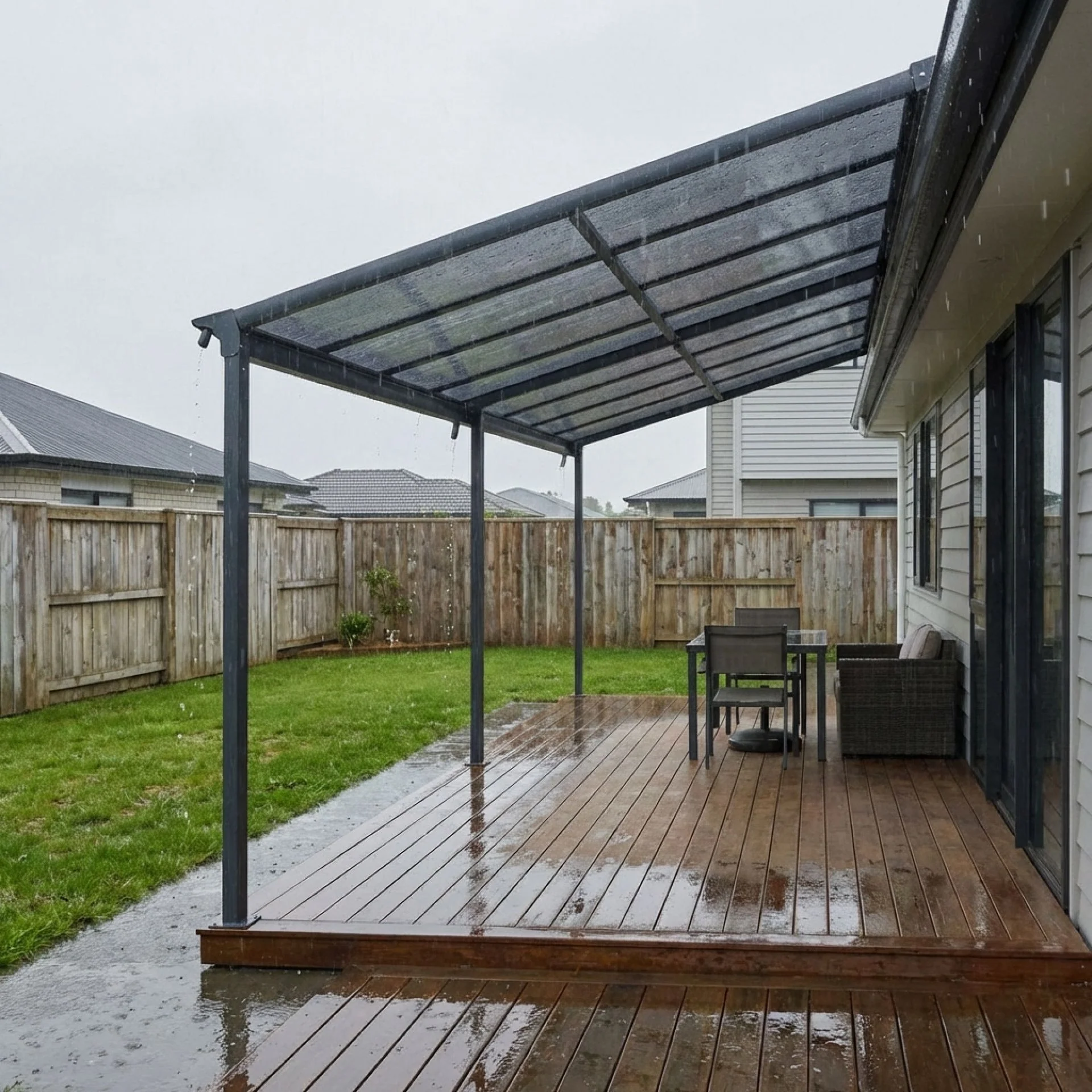 Toughout Patio Canopy Roof 5.57m x 3m - Charcoal Grey - Image 4