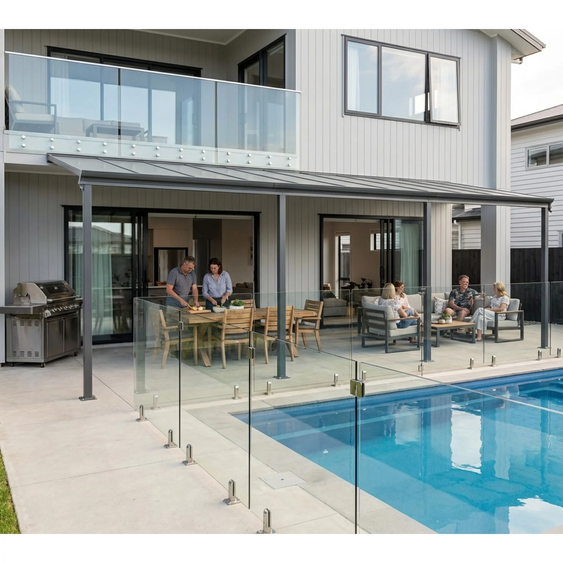 Toughout Patio Canopy Roof 6.18m x 3m x 2.58m - Charcoal Grey