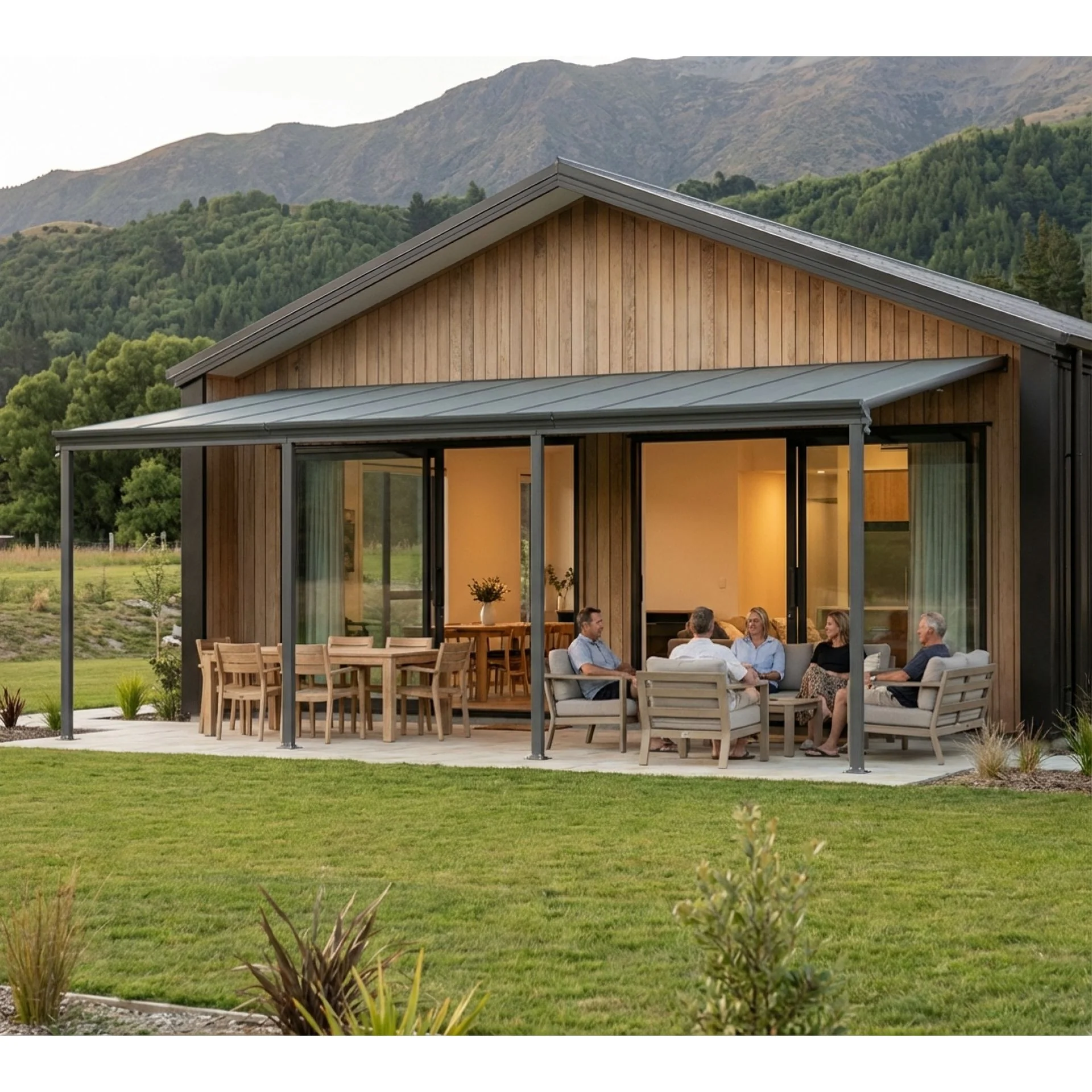 Toughout Patio Canopy Roof 6.18m x 3m x 2.58m - Charcoal Grey - Image 2