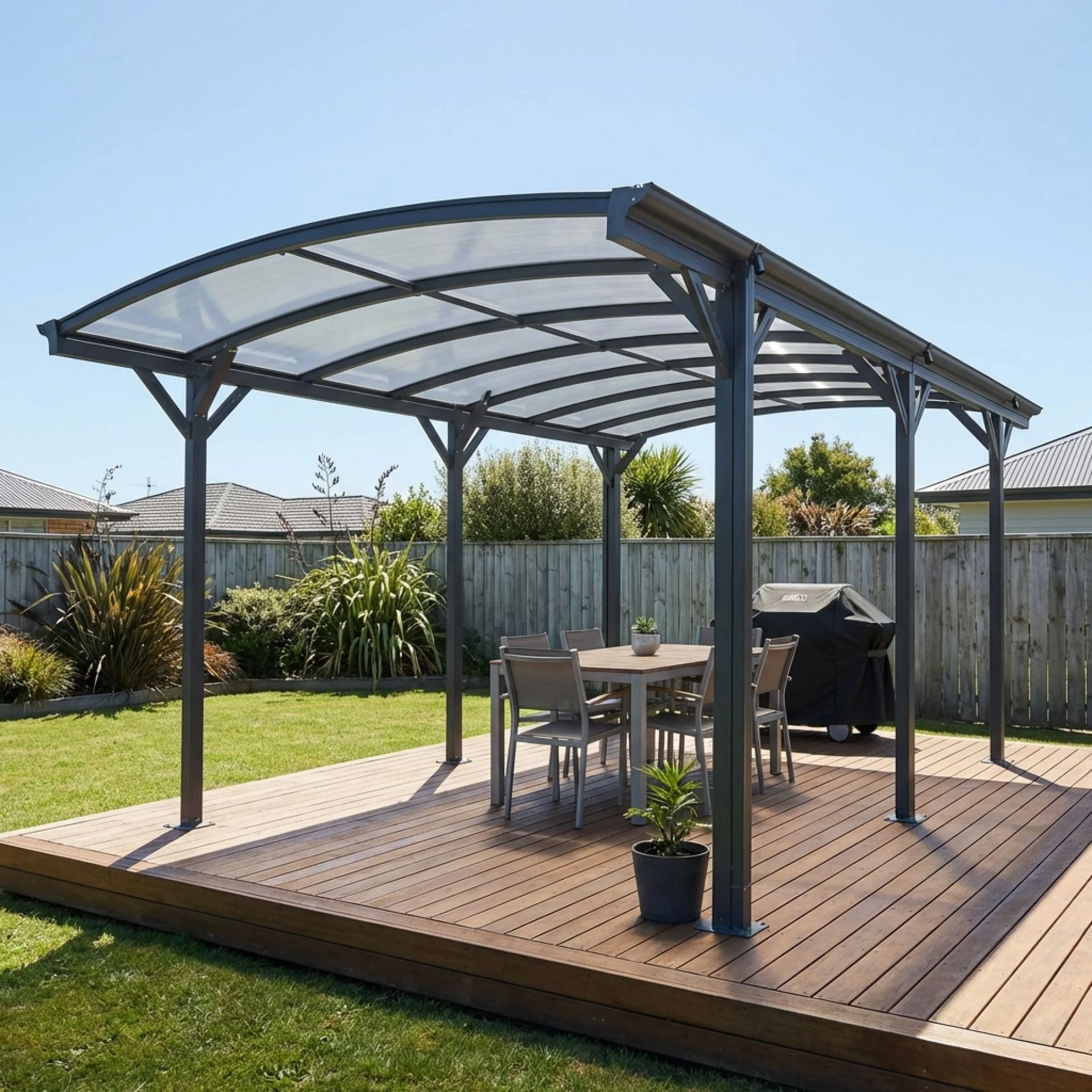 Toughout Patio Carport Canopy Curved Roof 5.06m x 3m - Image 3