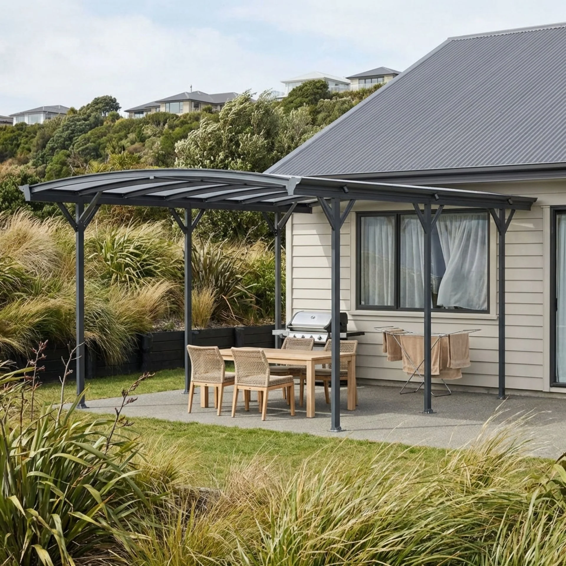 Toughout Patio Carport Canopy Curved Roof 5.06m x 3m - Image 5