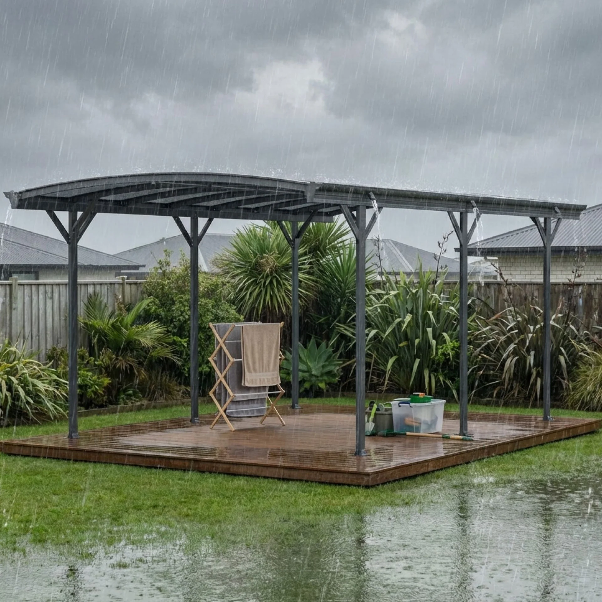 Toughout Patio Carport Canopy Curved Roof 5.06m x 3m - Image 6