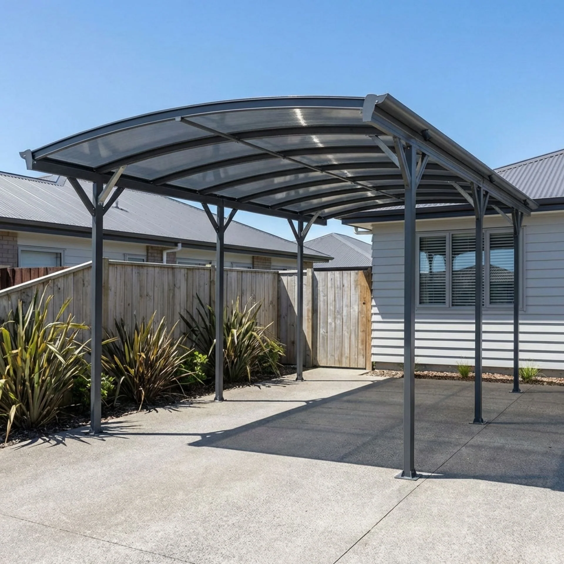 Toughout Patio Carport Canopy Curved Roof 5.06m x 3m - Image 8