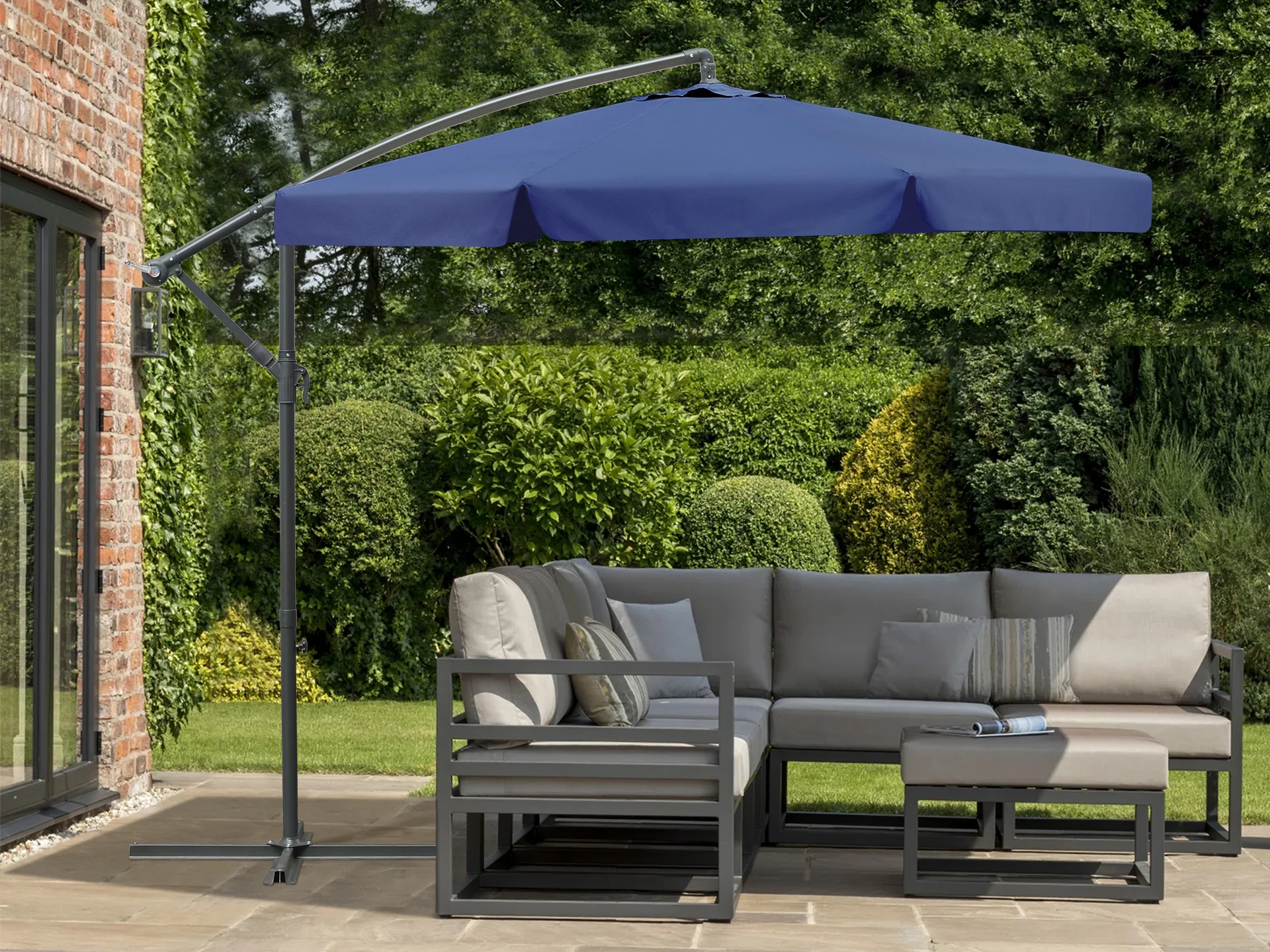 Toughout Puriri Outdoor Cantilever Umbrella 3m - Navy - Image 2
