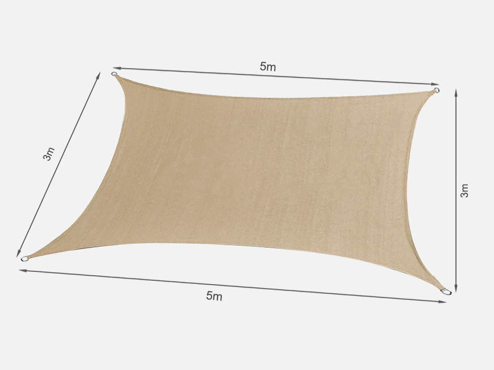 TOUGHOUT Shade Sail Rectangle 3m x 5m - Image 9