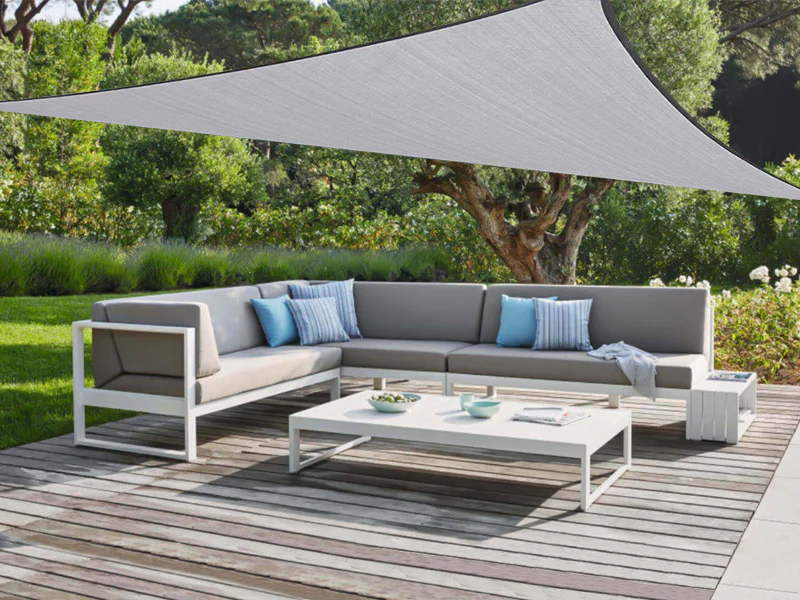 TOUGHOUT Shade Sail Triangle 5m x 5m x 5m - GREY
