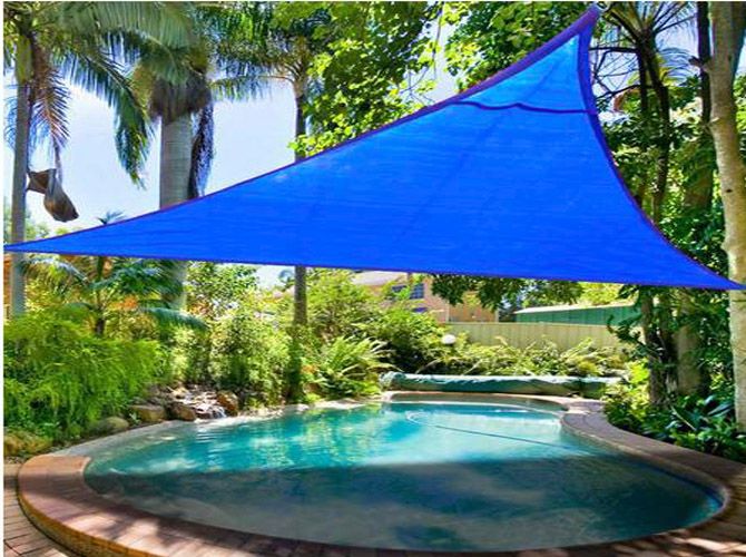 TOUGHOUT Shade Sail Triangle 5m x 5m x 5m - OCEAN BLUE - Image 2