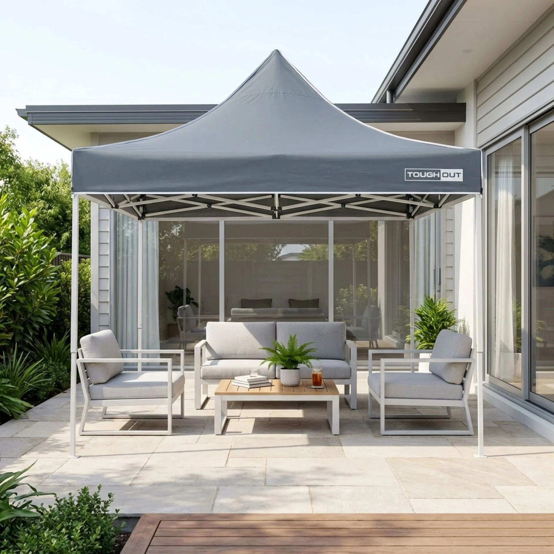 Toughout Thunderstorm Gazebo 3 x 3m - Grey - Image 3