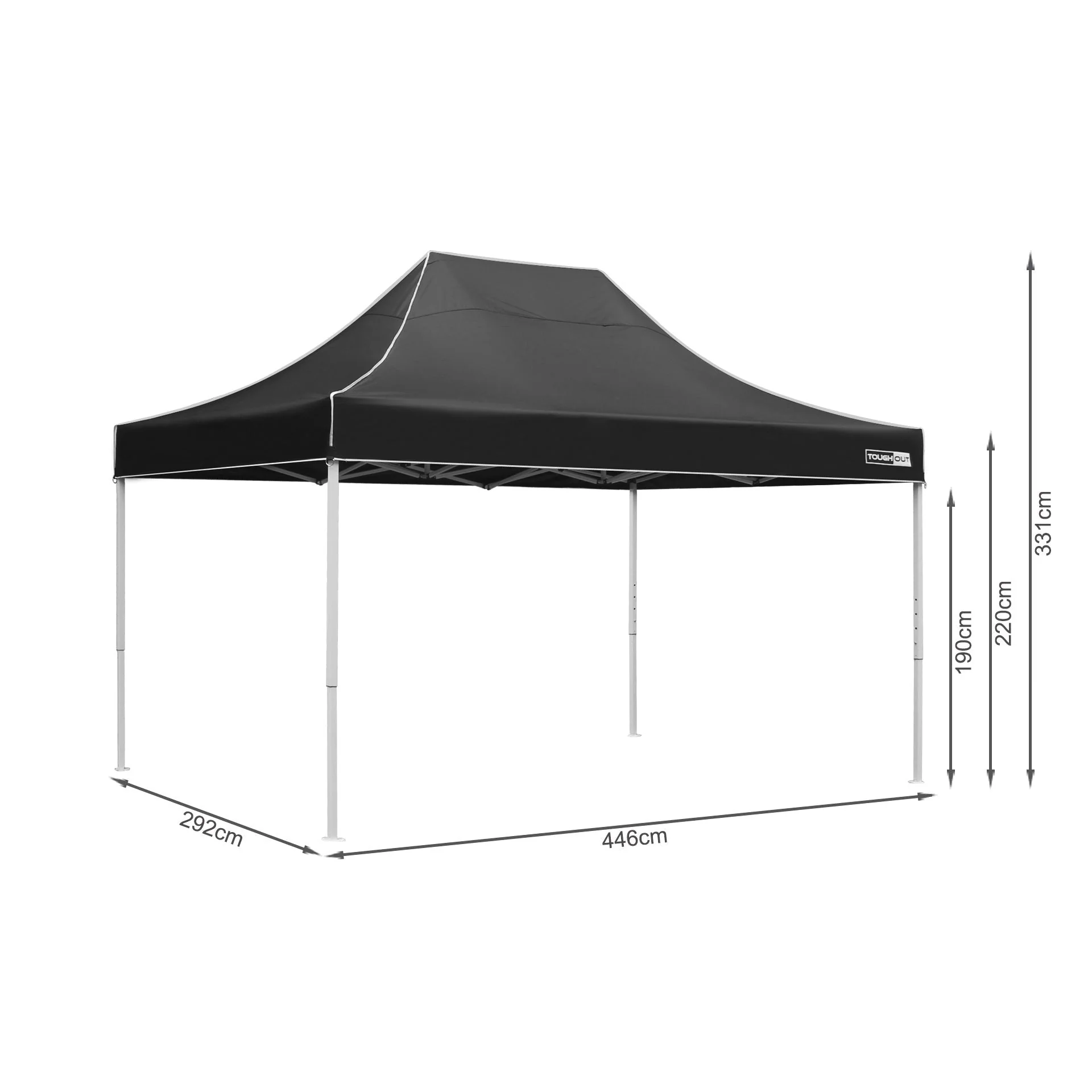 Toughout Thunderstorm Gazebo 3 x 4.5m - Black - Image 11