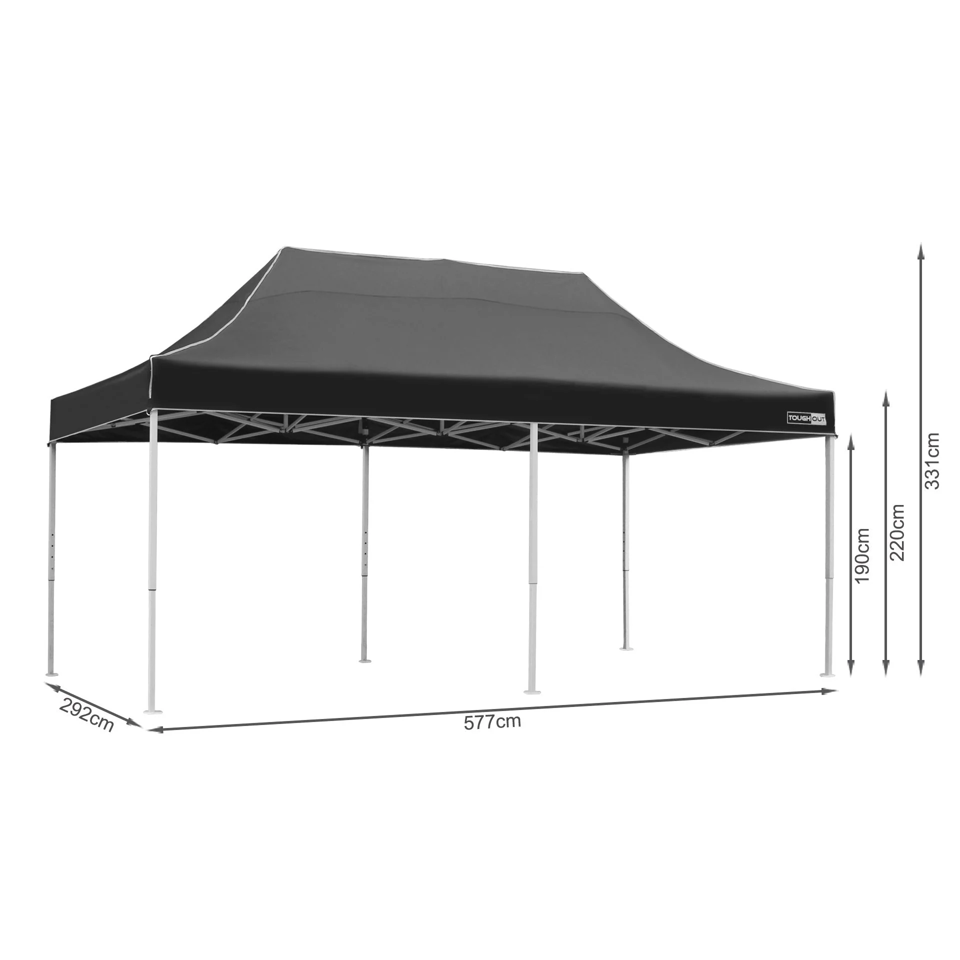 Toughout Thunderstorm Gazebo 3 x 6m - Black - Image 11