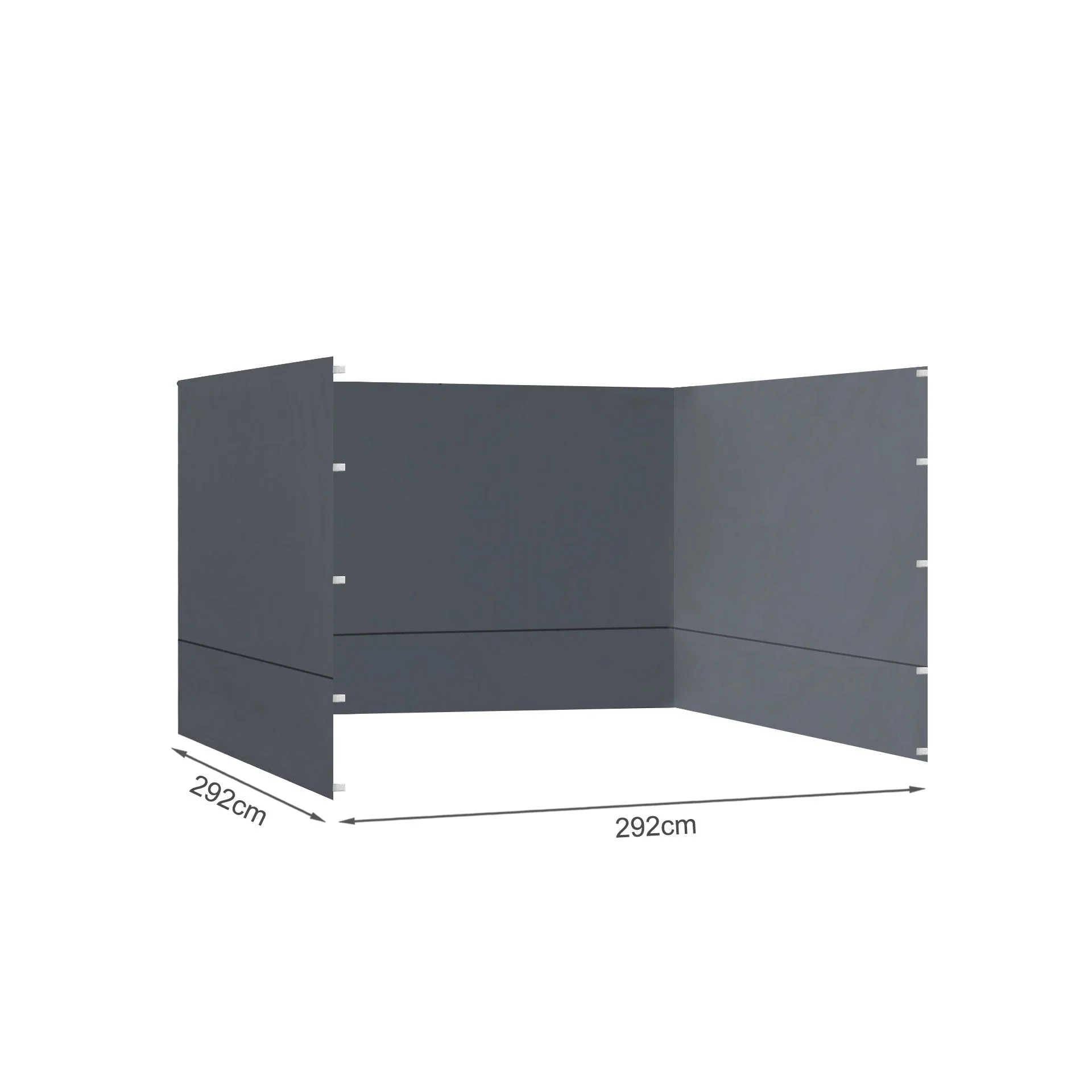 Toughout Thunderstorm Gazebo Side Wall 3x3m - Grey - Image 5