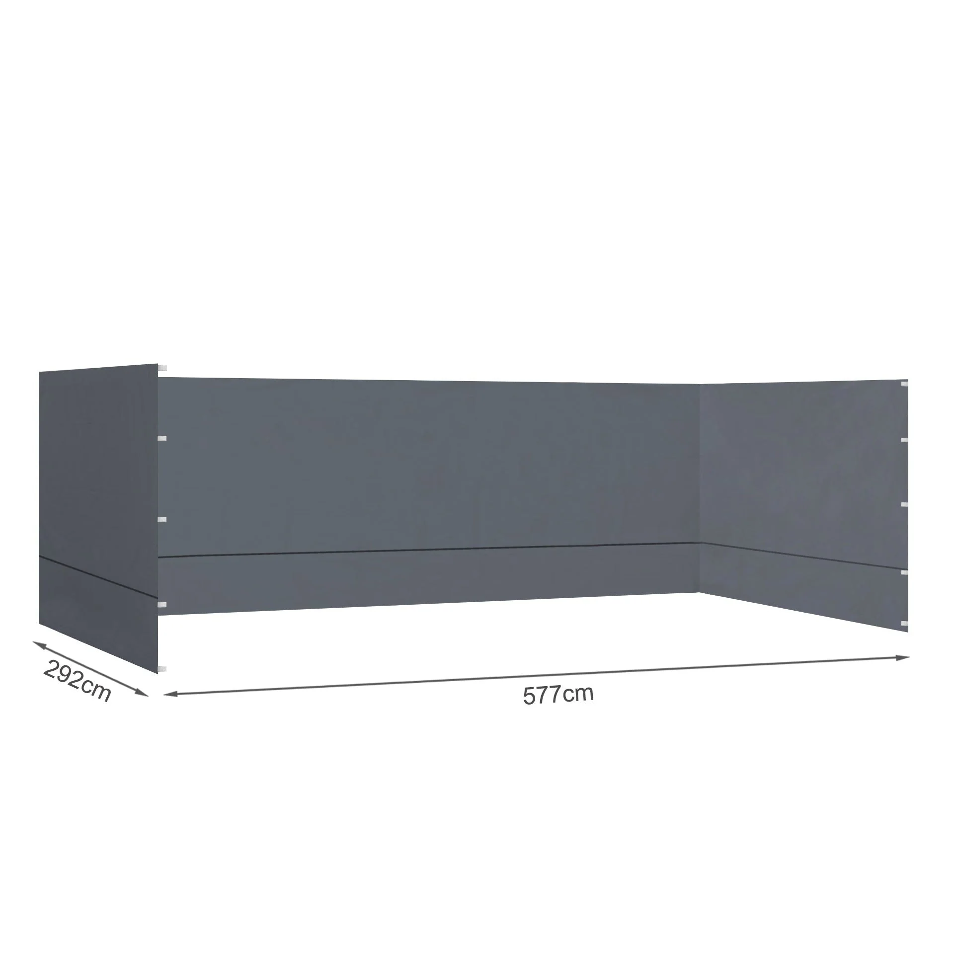 Toughout Thunderstorm Gazebo Side Wall 3x6m - Grey - Image 5